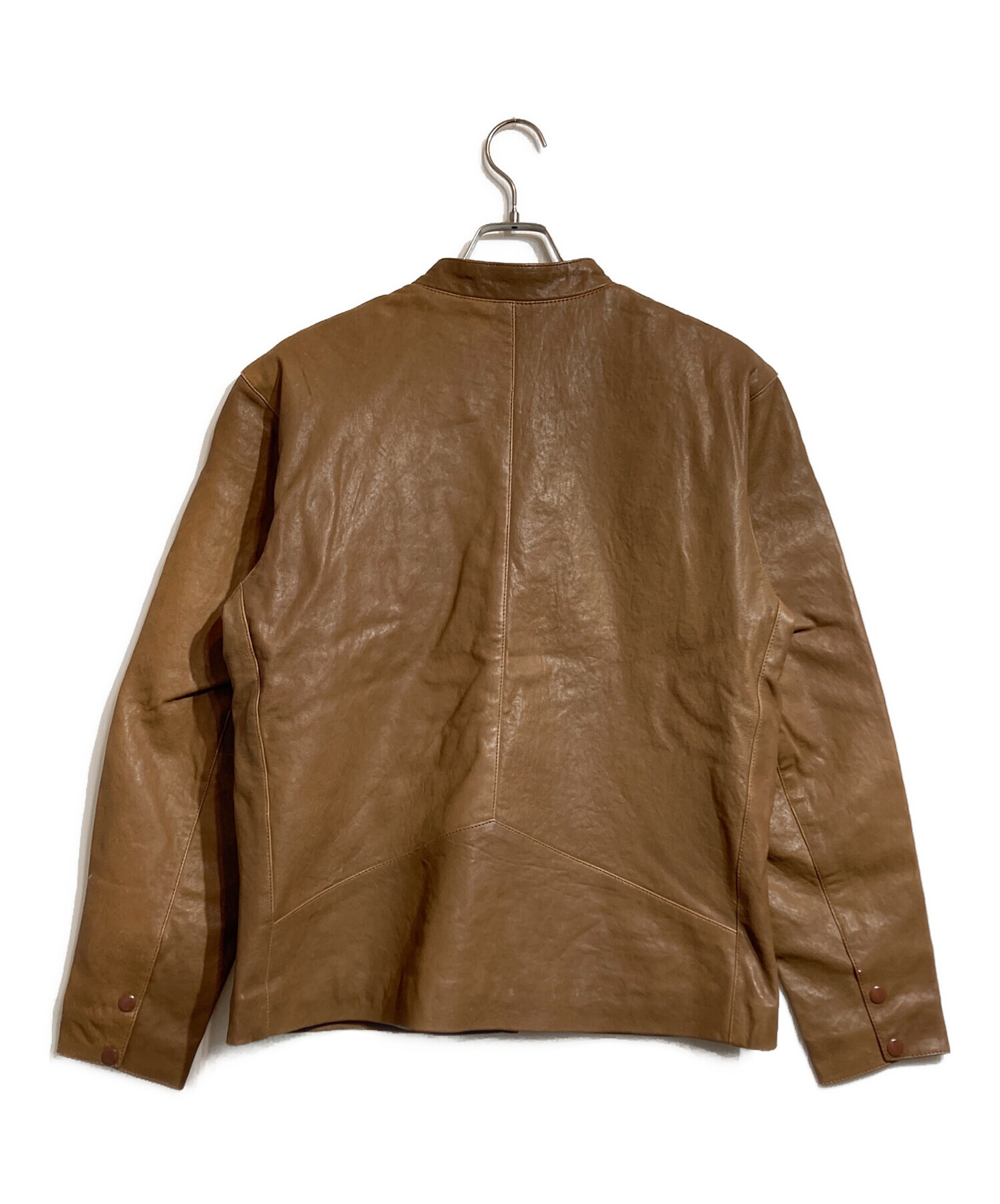 AT-DIRTY ベージュ レザージャケット Lサイズ 中古・古着通販】AT-DIRTY (アットダーティ) DH-RIDERS LEATHER JACKET