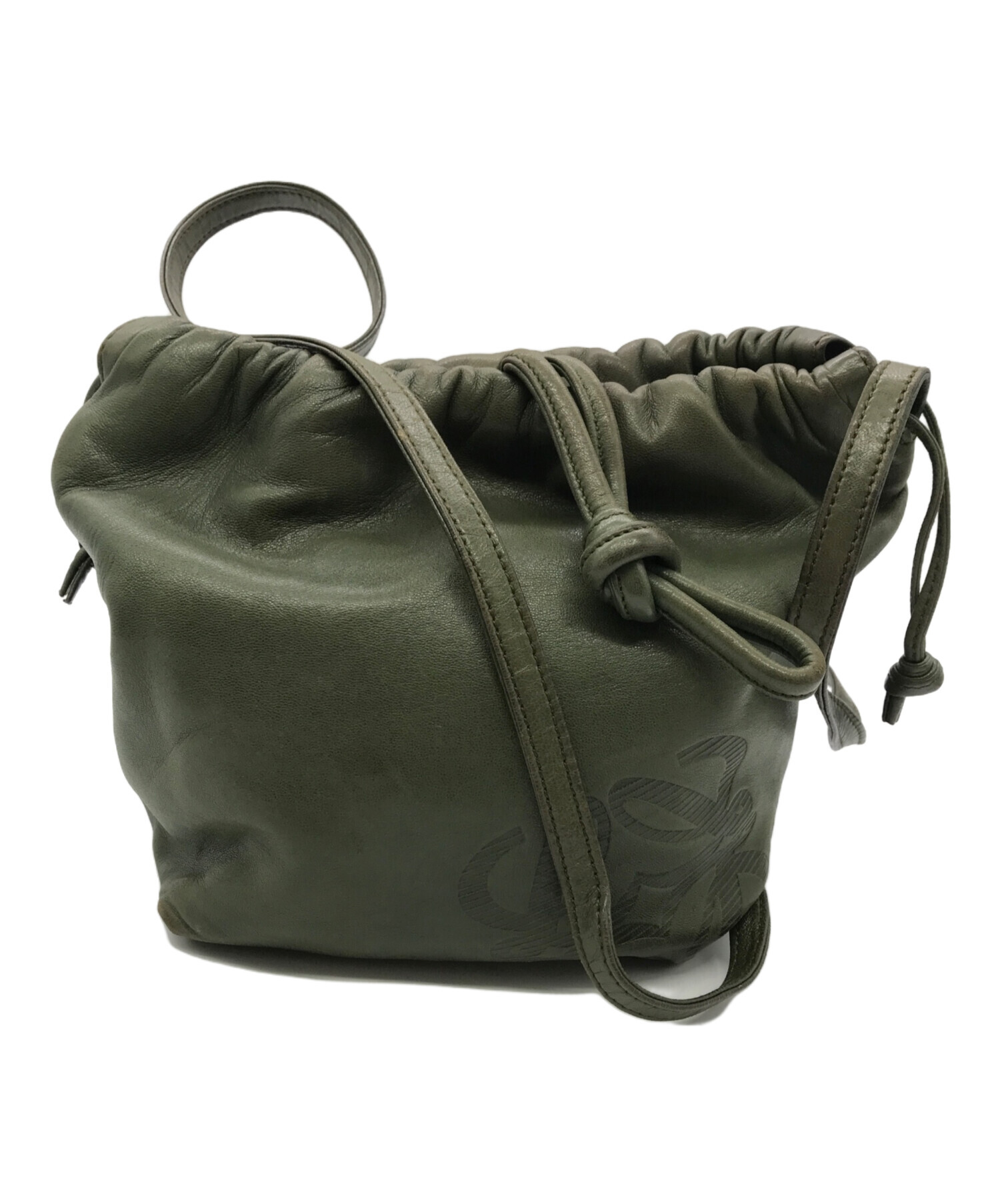 中古・古着通販】LOEWE (ロエベ) アナグラムレザー巾着ショルダー 