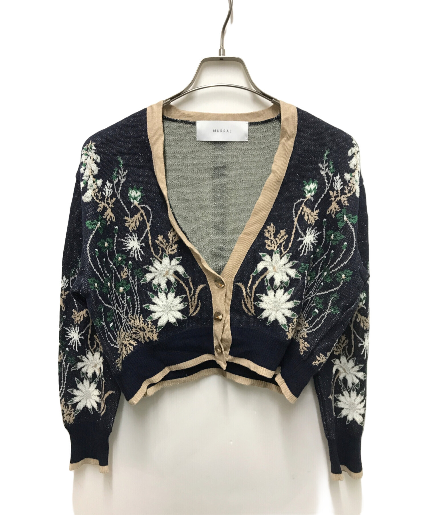 中古・古着通販】MURRAL (ミューラル) Garden flower knit cardigan