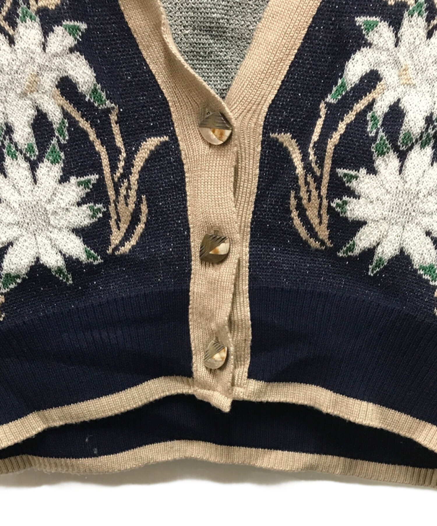 中古・古着通販】MURRAL (ミューラル) Garden flower knit cardigan