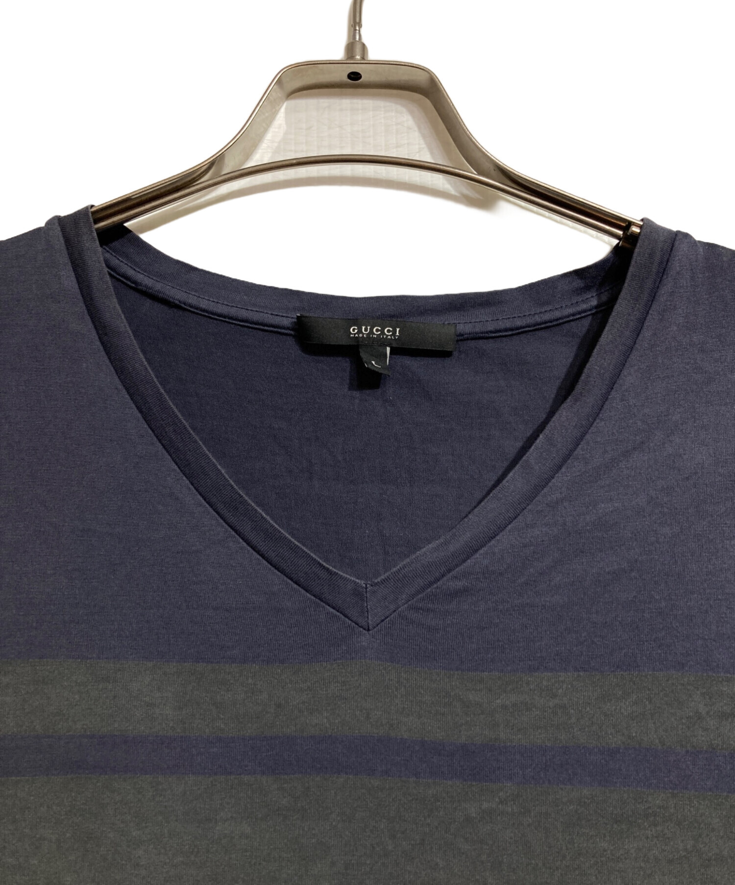 中古・古着通販】GUCCI (グッチ) VネックTシャツ/Vneck Tee ネイビー 
