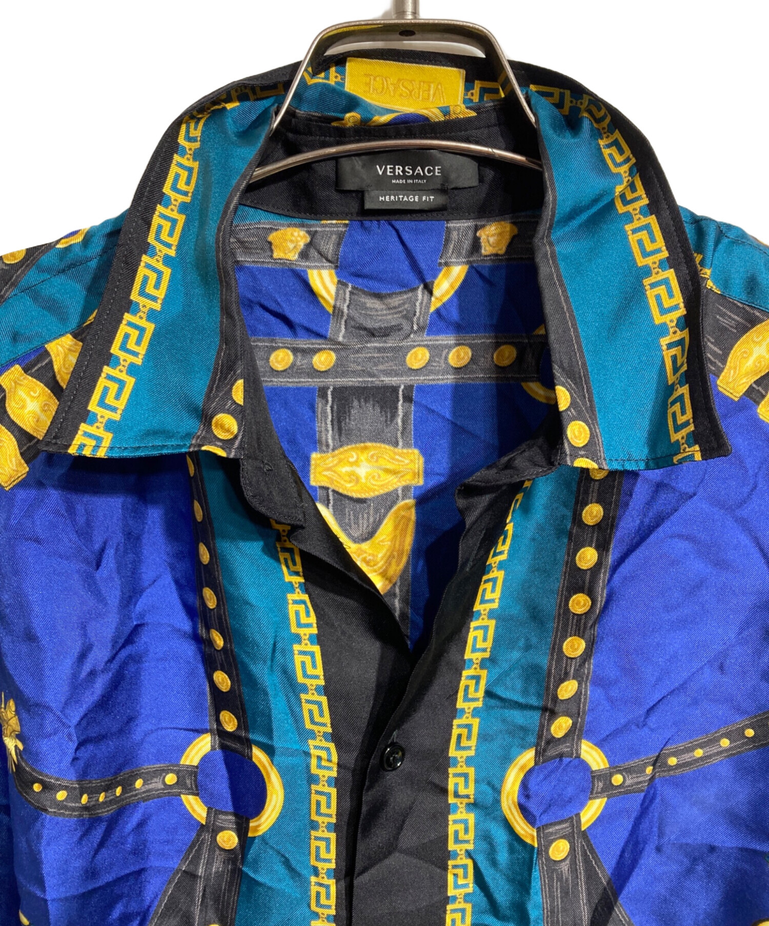 お値下げ!　新品未使用 VERSACE バロッコ シルク ブラウス　シャツ シルク シャツ バロッコ ブルー | VERSACE JP