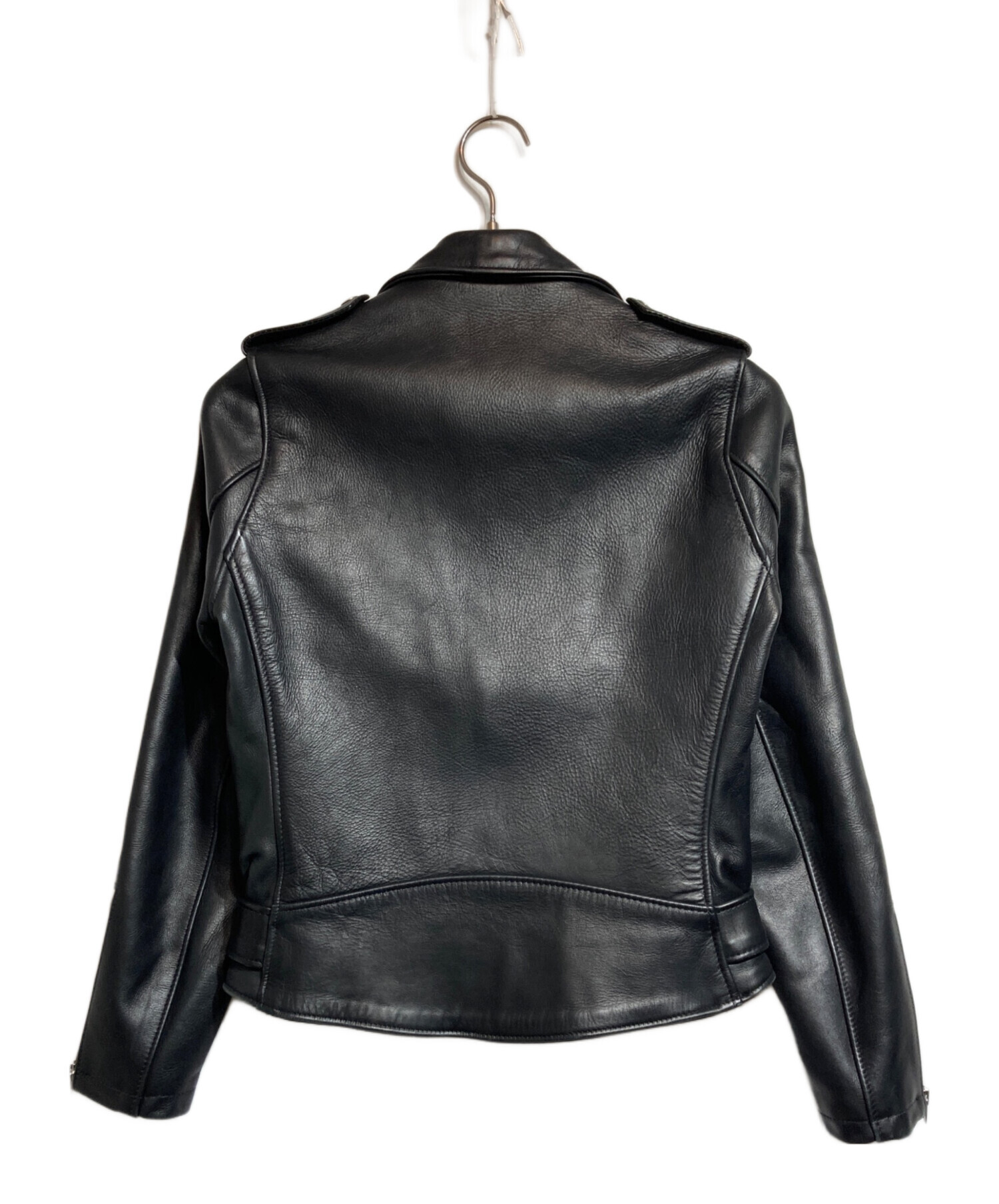 Schott ブラック ライダースジャケット S 中古・古着通販】Schott (ショット) レザーライダースジャケット