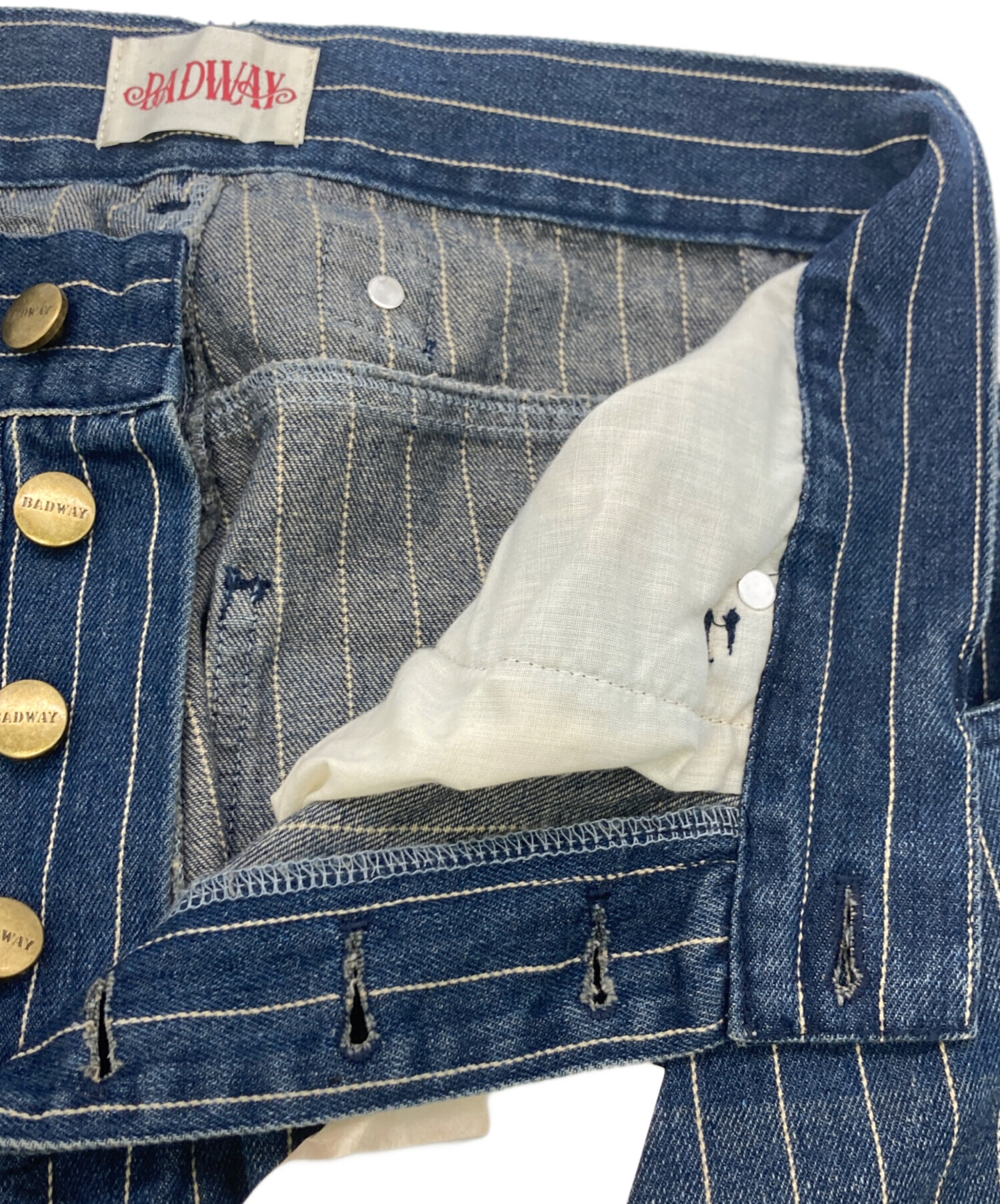 BADWAY Mサイズ 中古・古着通販】BADWAY (バッドウェイ) Grunge stripe denim