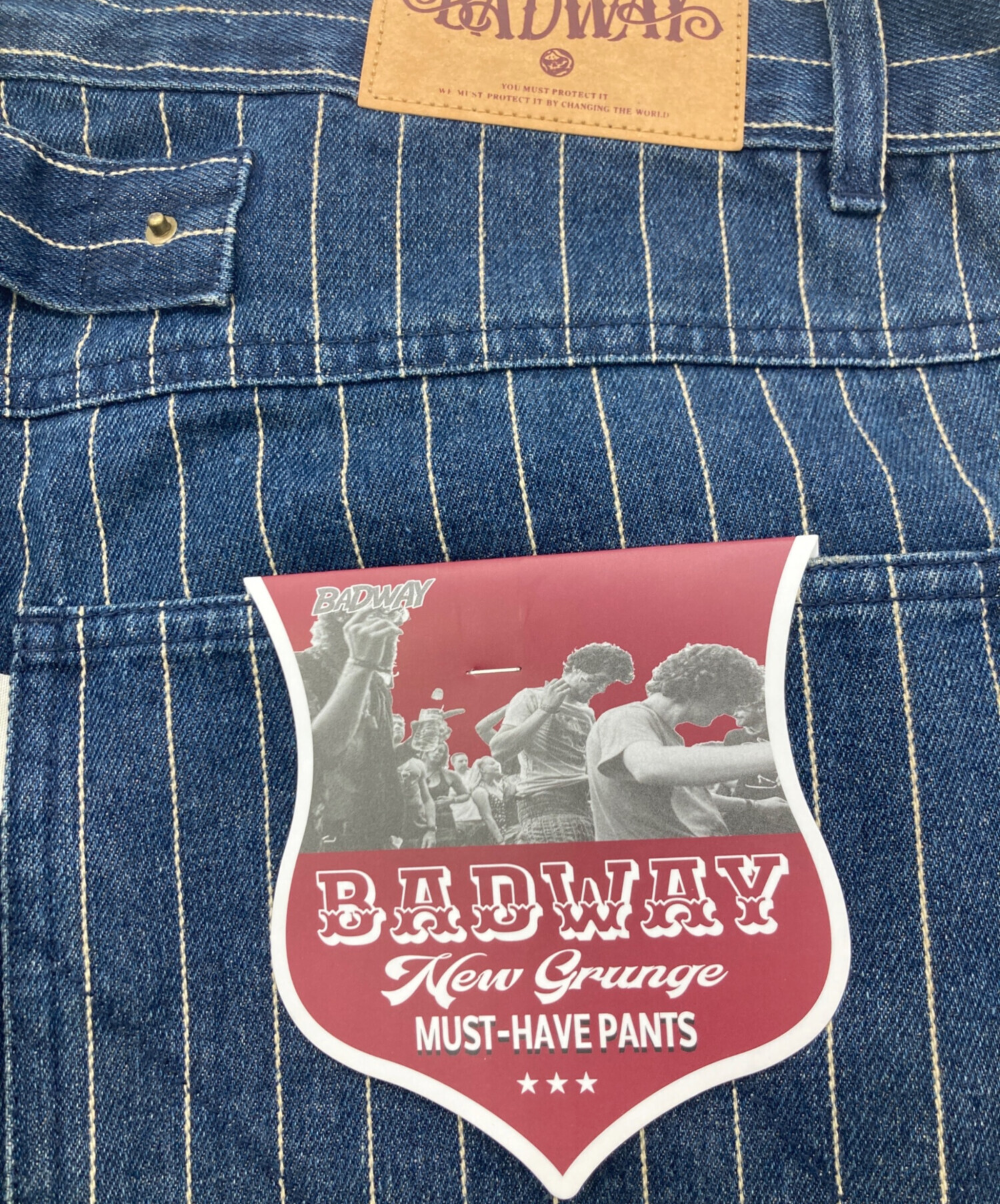 最終値下げ】badwayストライプ デニム インディゴ