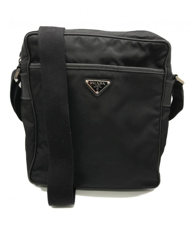 ✨大人気　プラダ　PRADA ショルダーバッグ　ナイロン　三角プレート　ブラック 中古・古着通販】PRADA (プラダ) 三角プレートナイロンショルダー