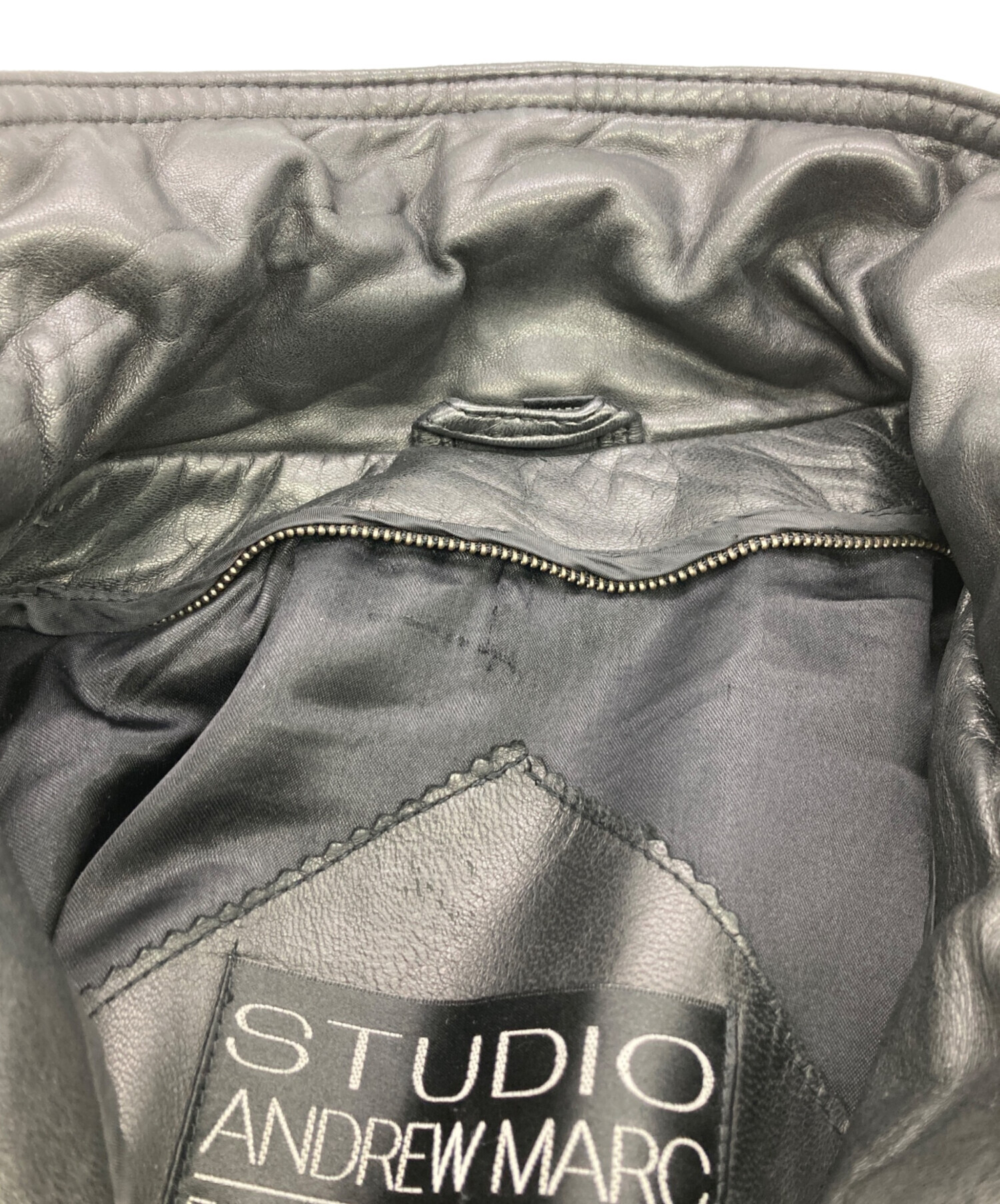 中古・古着通販】STUDIO ANDREW MARC (-) レザージャケット ブラック