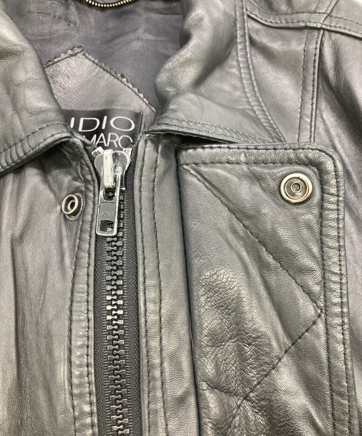 中古・古着通販】STUDIO ANDREW MARC (-) レザージャケット ブラック 