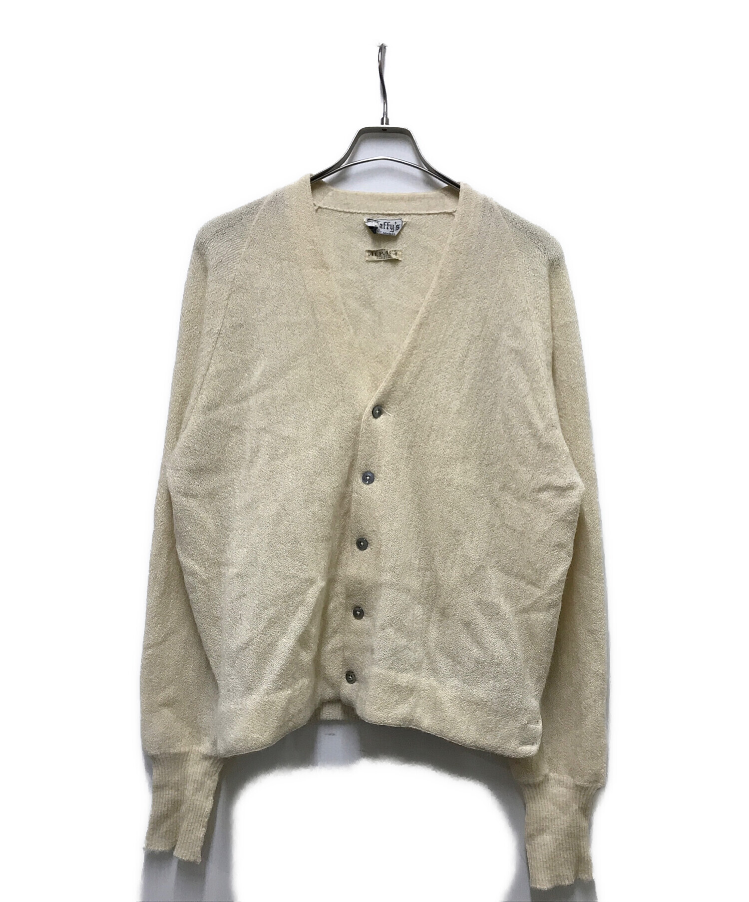 60s 70s vintage アルパカ　カーディガン 中古・古着通販】caffys (-) 60s-70s アルパカカーディガン ホワイト