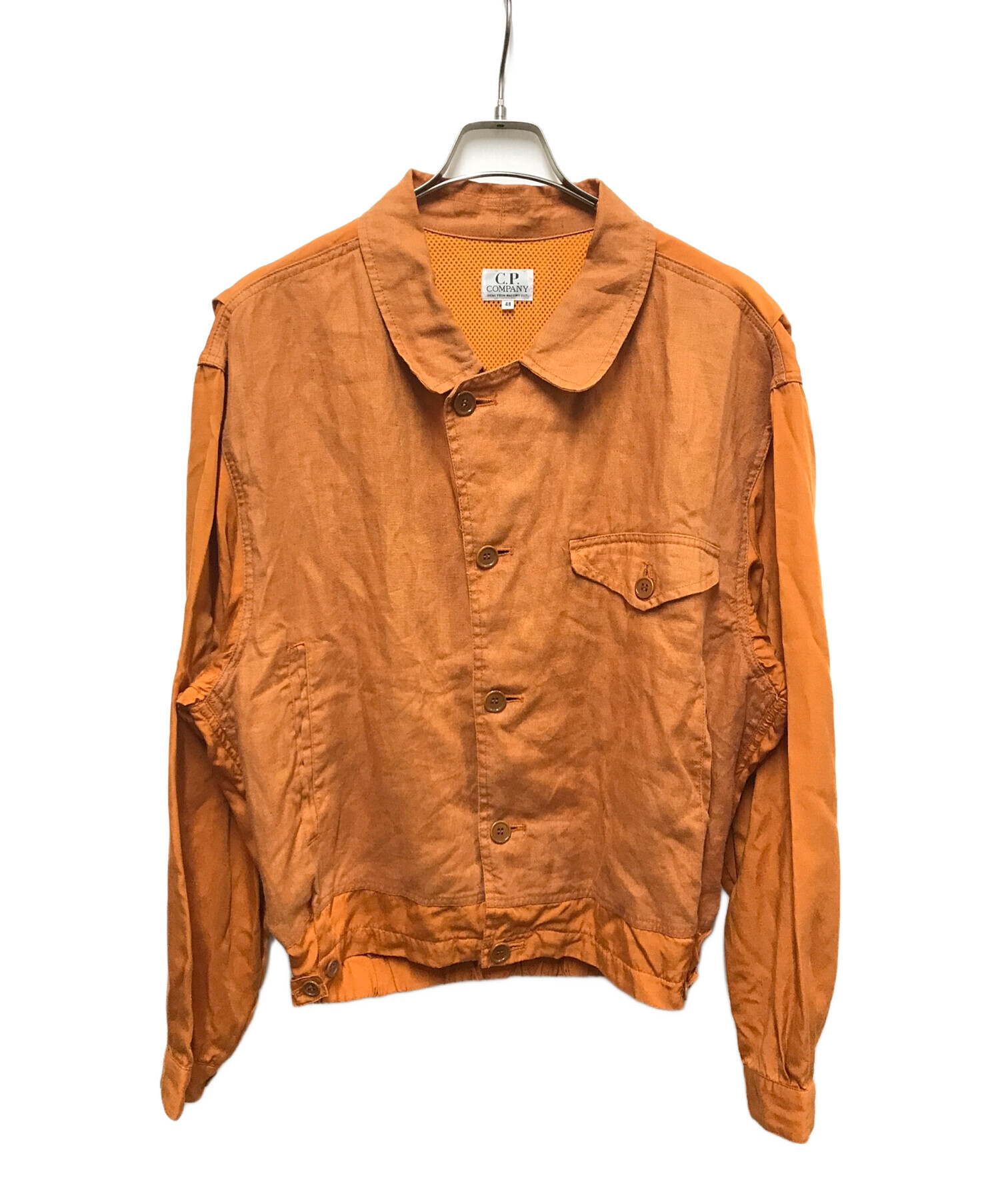 CP COMPANY レーヨン トラッカージャケット オレンジ マッシモ 中古・古着通販】C.P COMPANY (シーピーカンパニー) 80's メッシュ切替