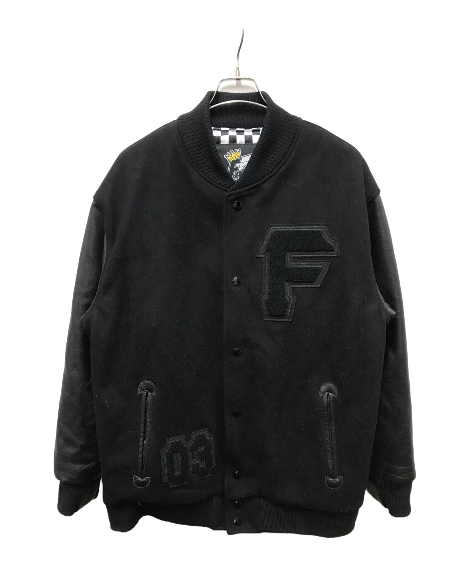 中古・古着通販】FAT (エフエーティー) 裏地チェック袖レザー