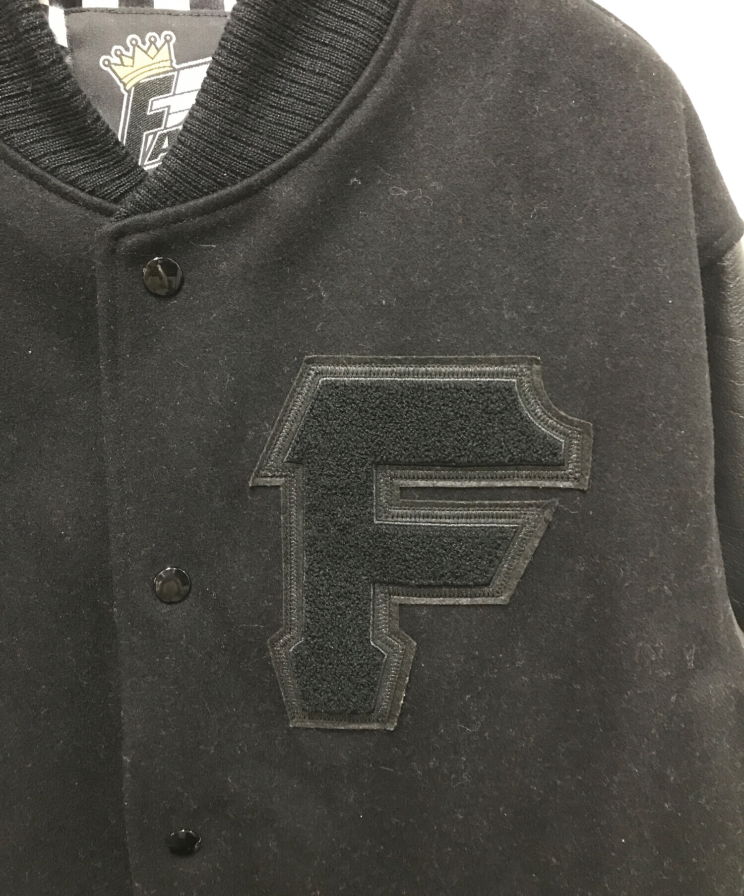 中古・古着通販】FAT (エフエーティー) 裏地チェック袖レザー 