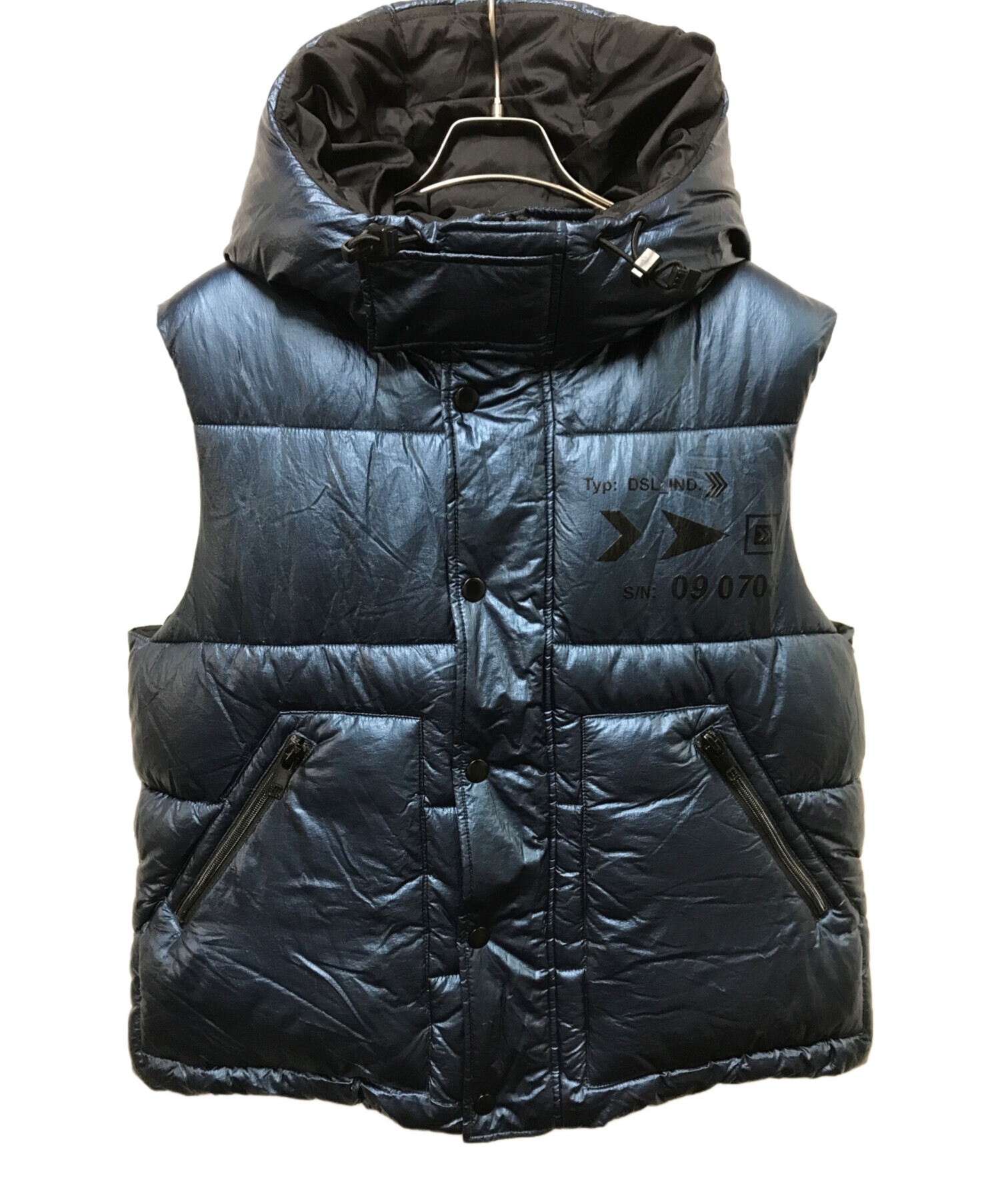 中古・古着通販】DIESEL (ディーゼル) レイヤード中綿ベスト ブルー