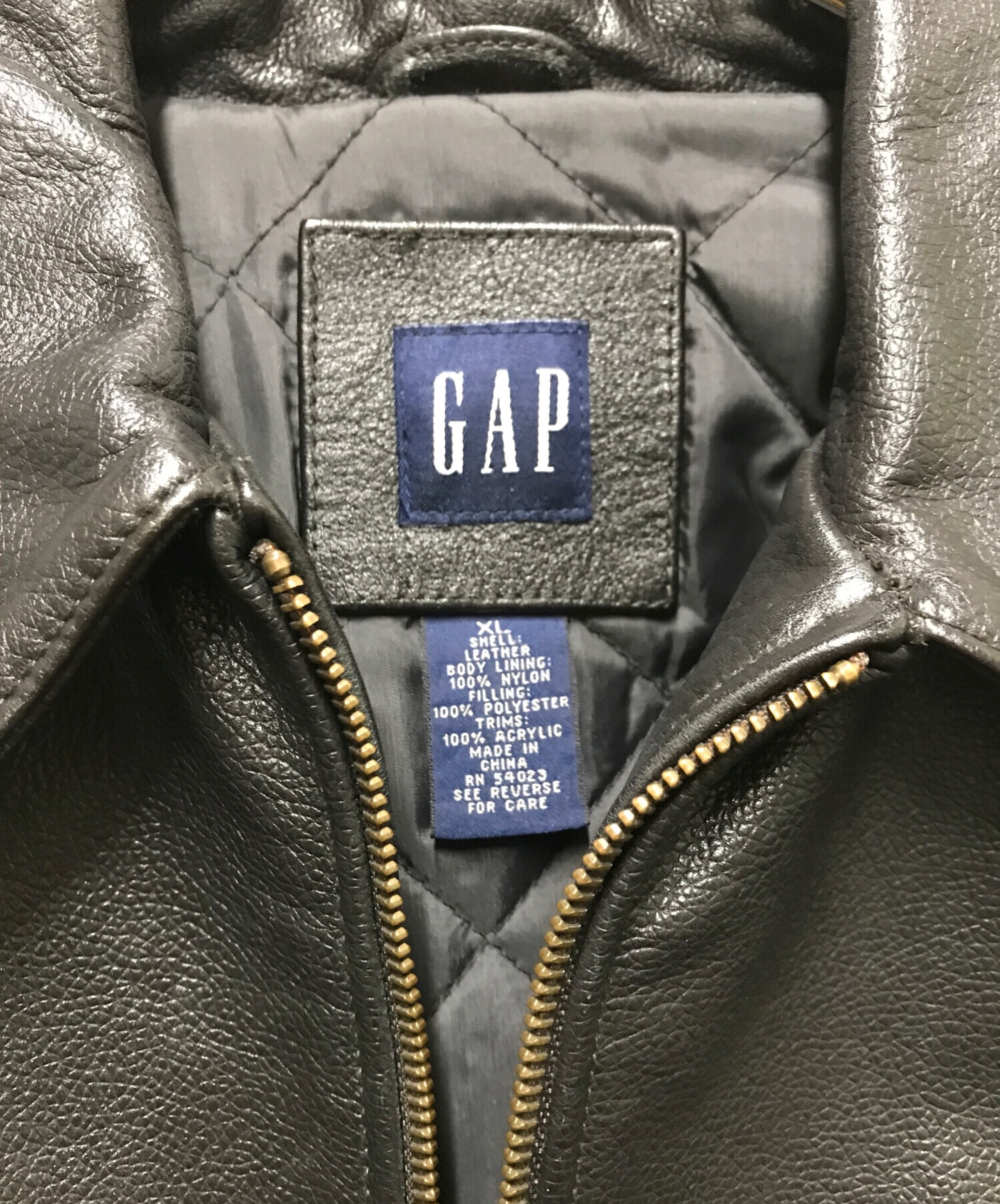 中古・古着通販】GAP (ギャップ) 00sレザージャケット ブラック サイズ