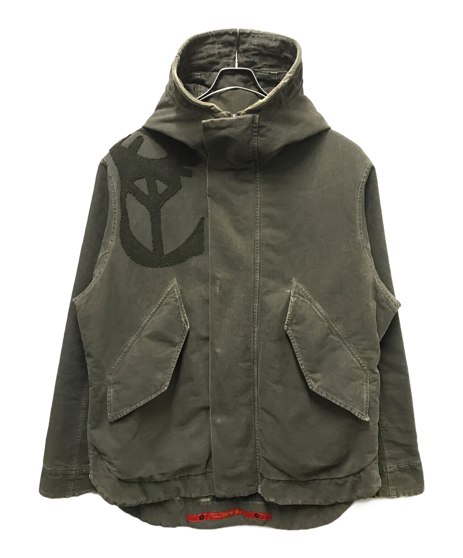 中古・古着通販】GRIFFIN (グリフィン) デザインモッズコート カーキ