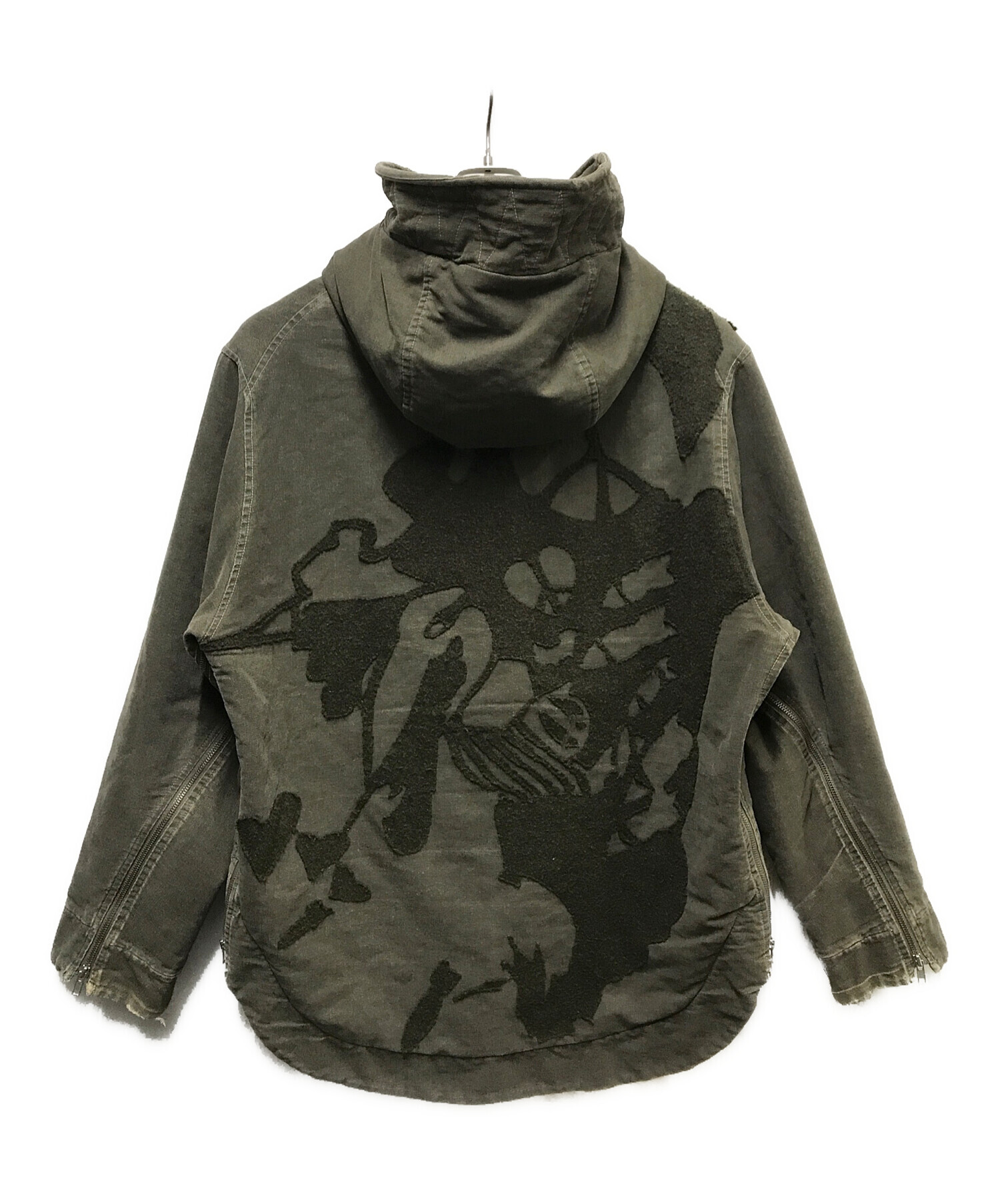 中古・古着通販】GRIFFIN (グリフィン) デザインモッズコート カーキ