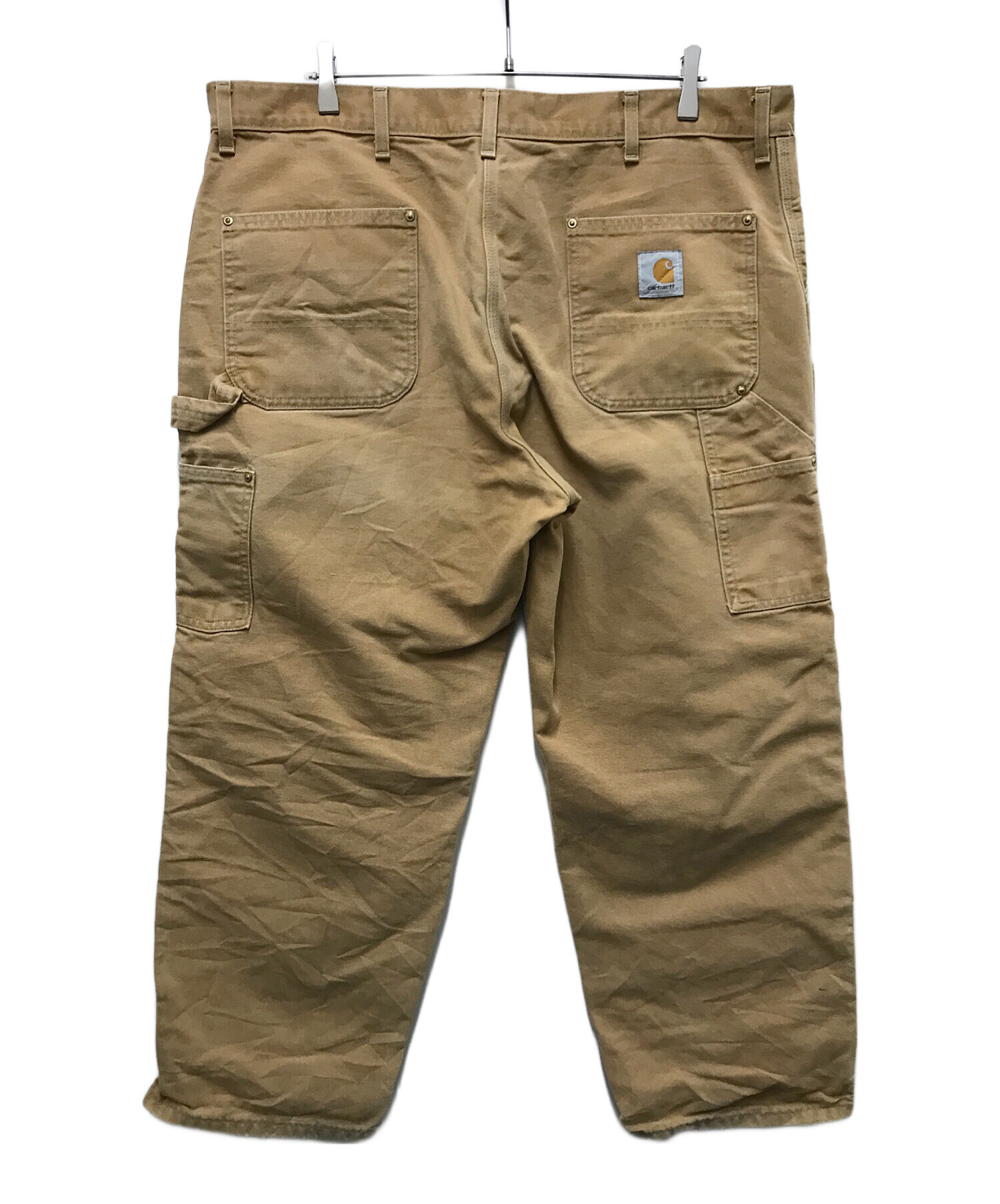 00s カーハート　ダブルニー　ベージュ　パンツ　ボトム　w42 古着　定番 00年代 USA製 Carhartt カーハート ダック地 ダブルニー ペインター