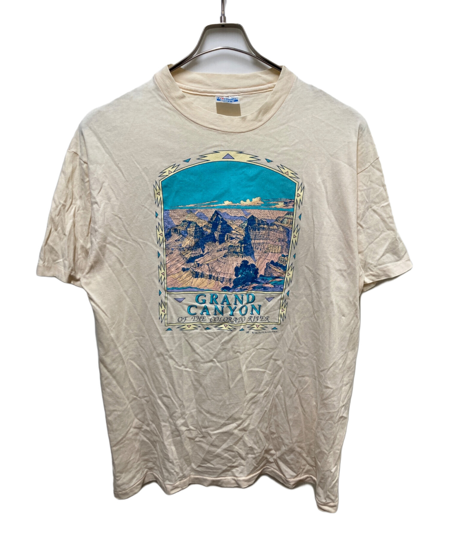 中古・古着通販】Hanes (ヘインズ) 80-90sプリントTシャツ ホワイト