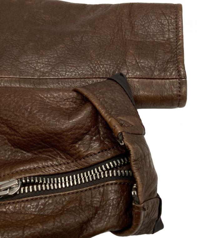 ち*い様 COACH ブラウン レザー シングルライダース週末限定値下げ ち