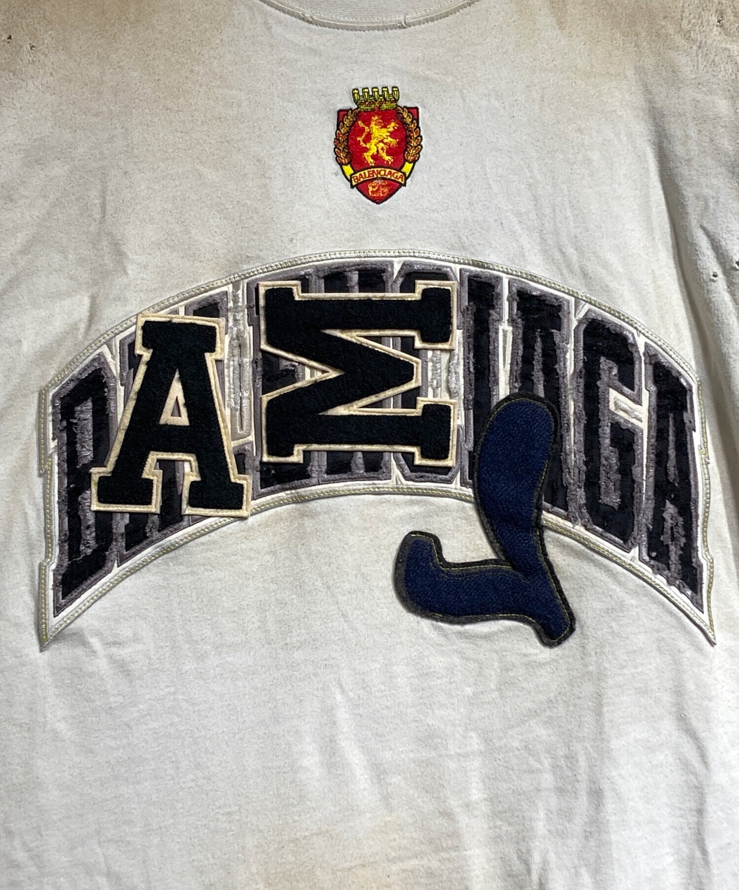 BALENCIAGA バレンシアガ/オーバーサイズクラッシュ加工ロゴTシャツ/ABランク/92【中古】 中古・古着通販】BALENCIAGA (バレンシアガ) クラッシュダスト加工