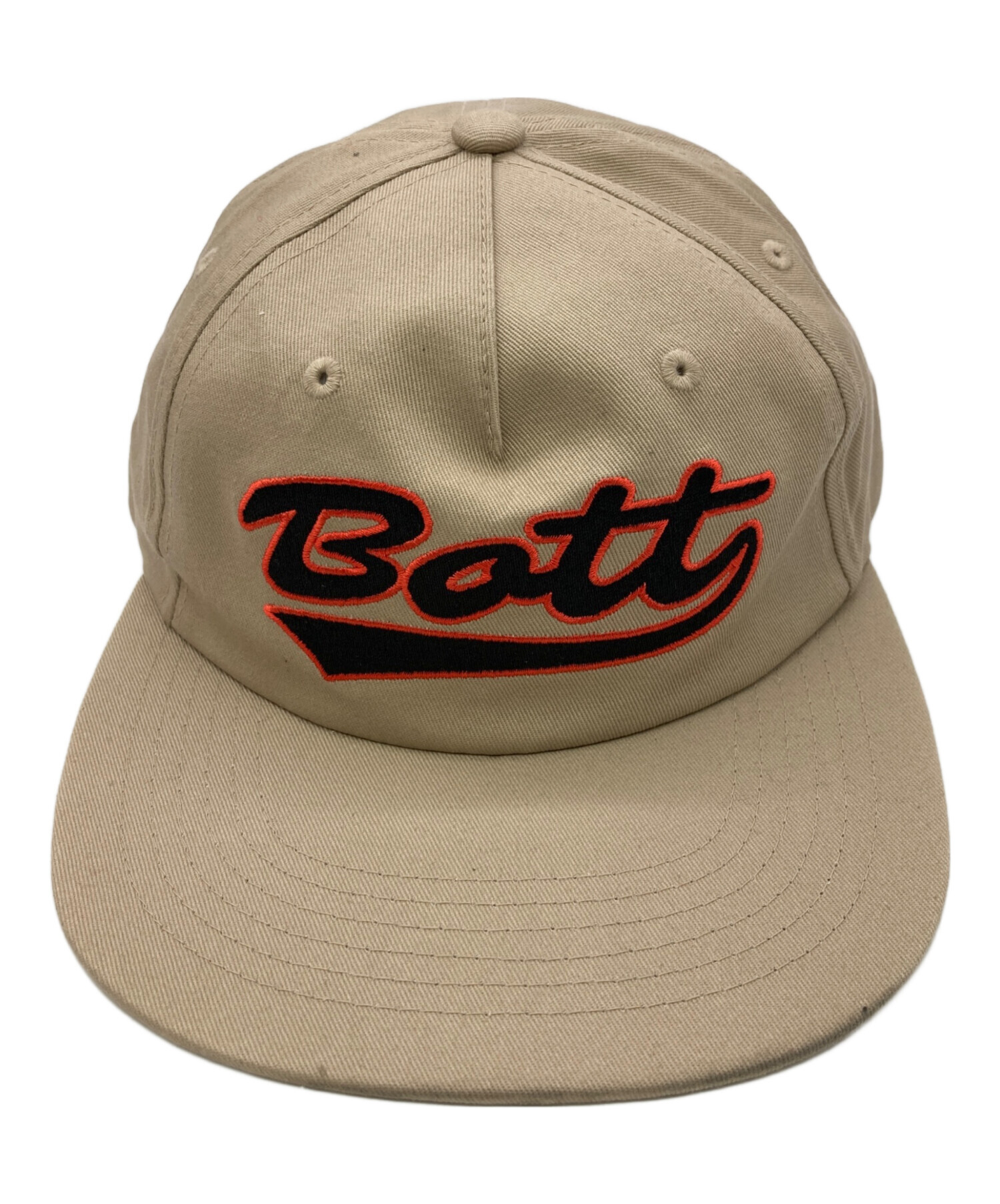 BOTT ボット 新品 ベージュ 未使用 コットン キャップ CAP ロゴ 中古・古着通販】BoTT (ボット) スクリプトロゴ5パネルキャップ