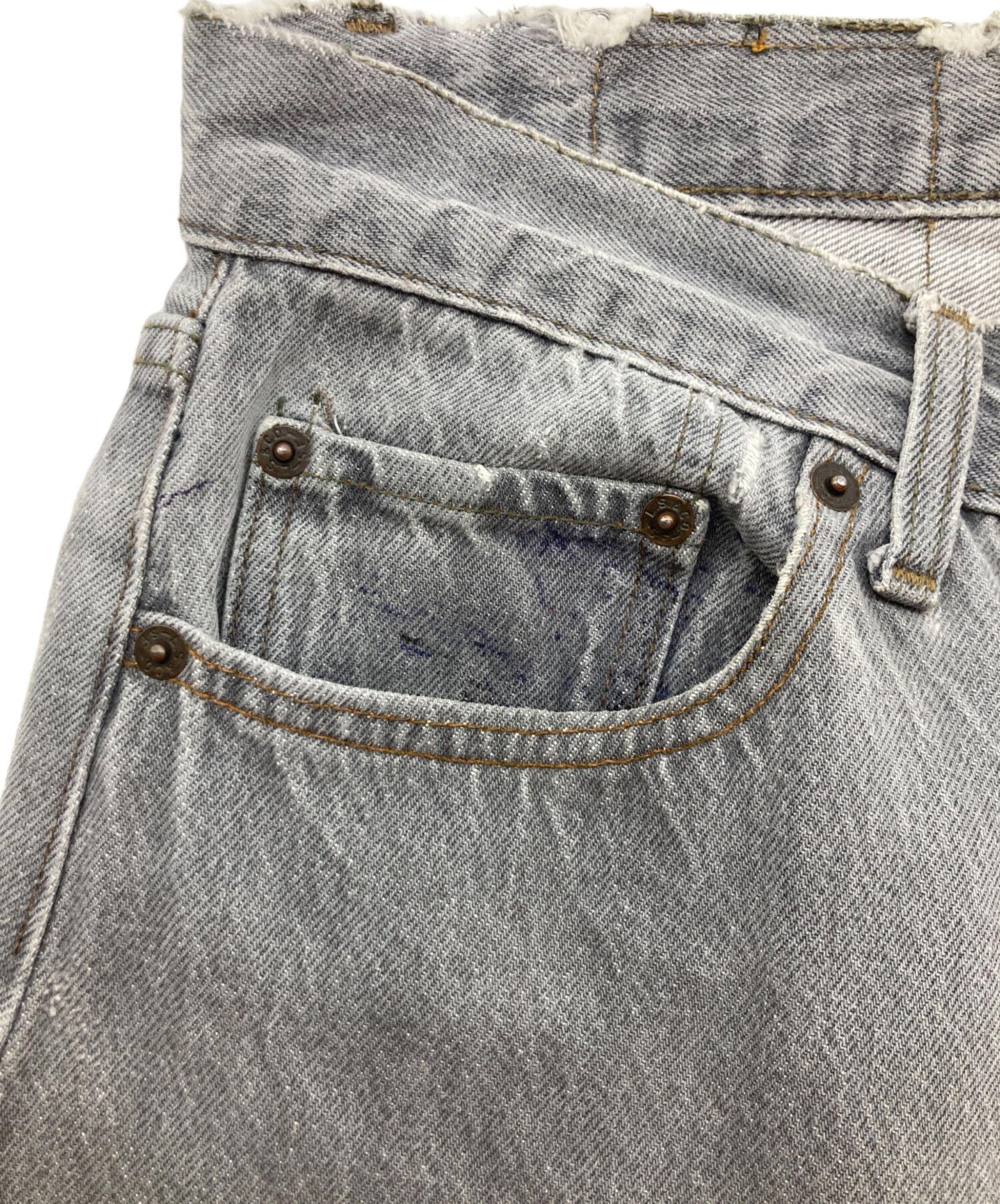 中古・古着通販】LEVI'S (リーバイス) 501先染めデニムパンツ グレー