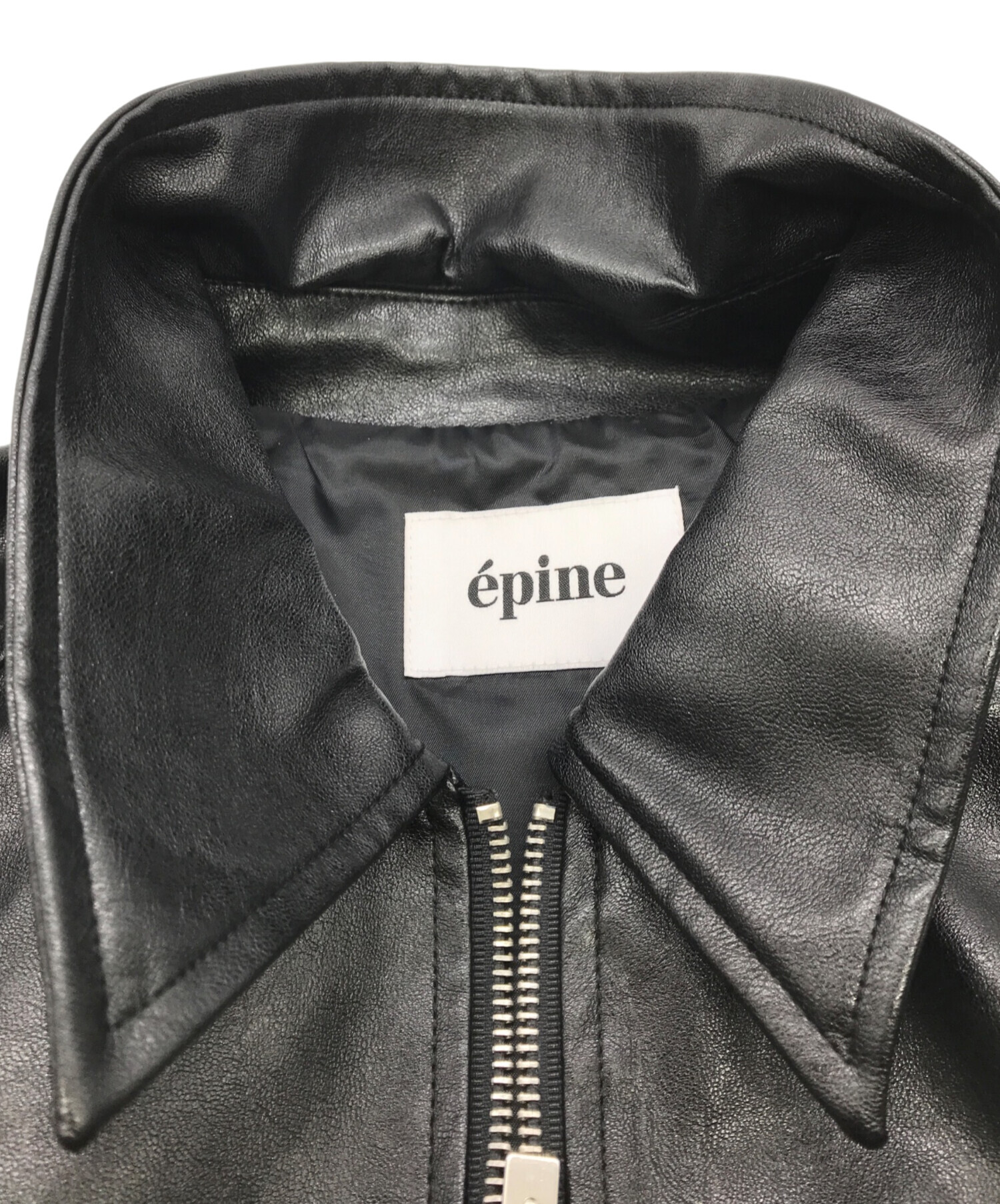 中古・古着通販】epine (エピヌ) エコレザージャケット ブラック