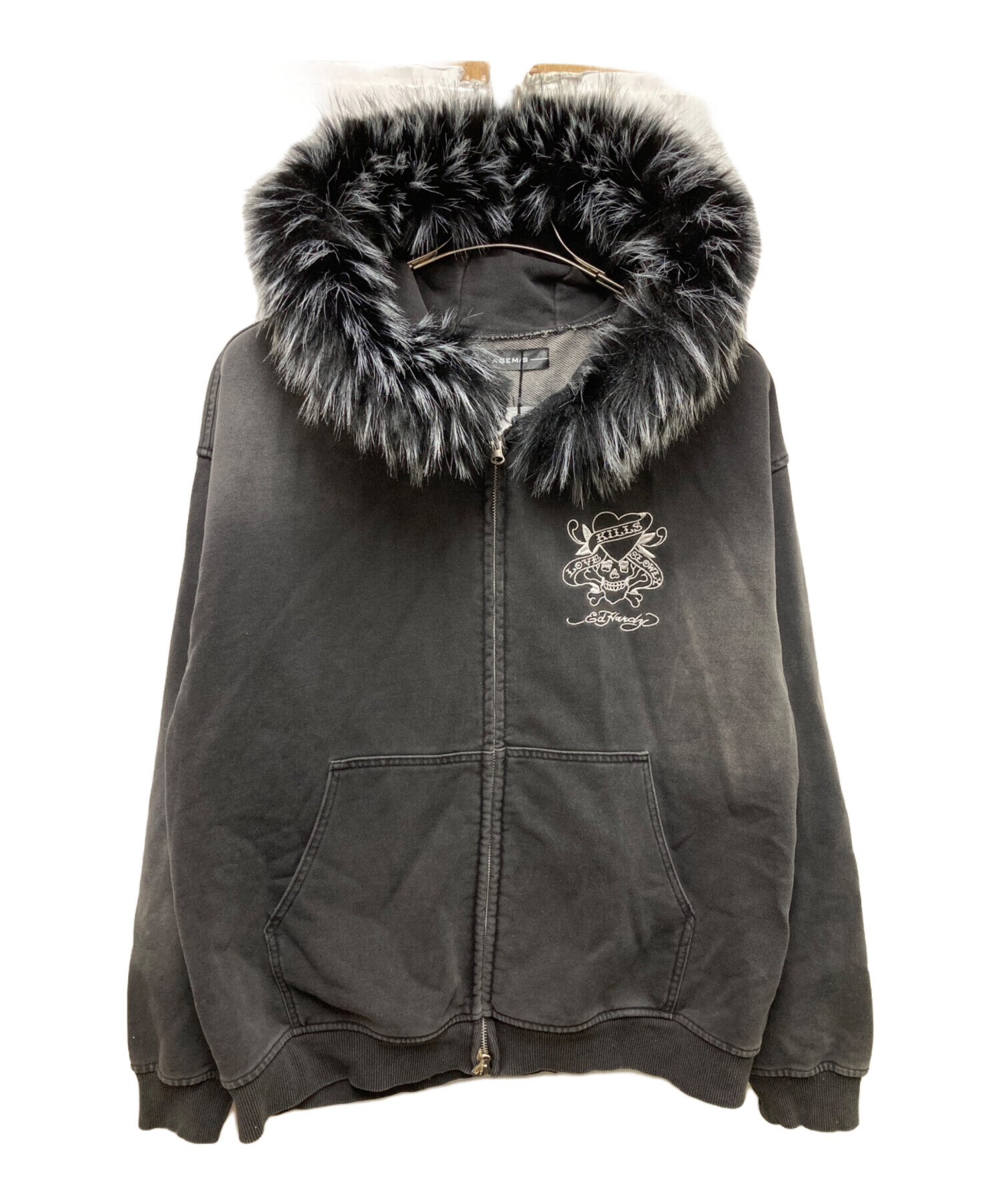 エドハーディー　ファーパーカー 中古・古着通販】A'gem (エージェム) Ed Hardy (エド ハーディー