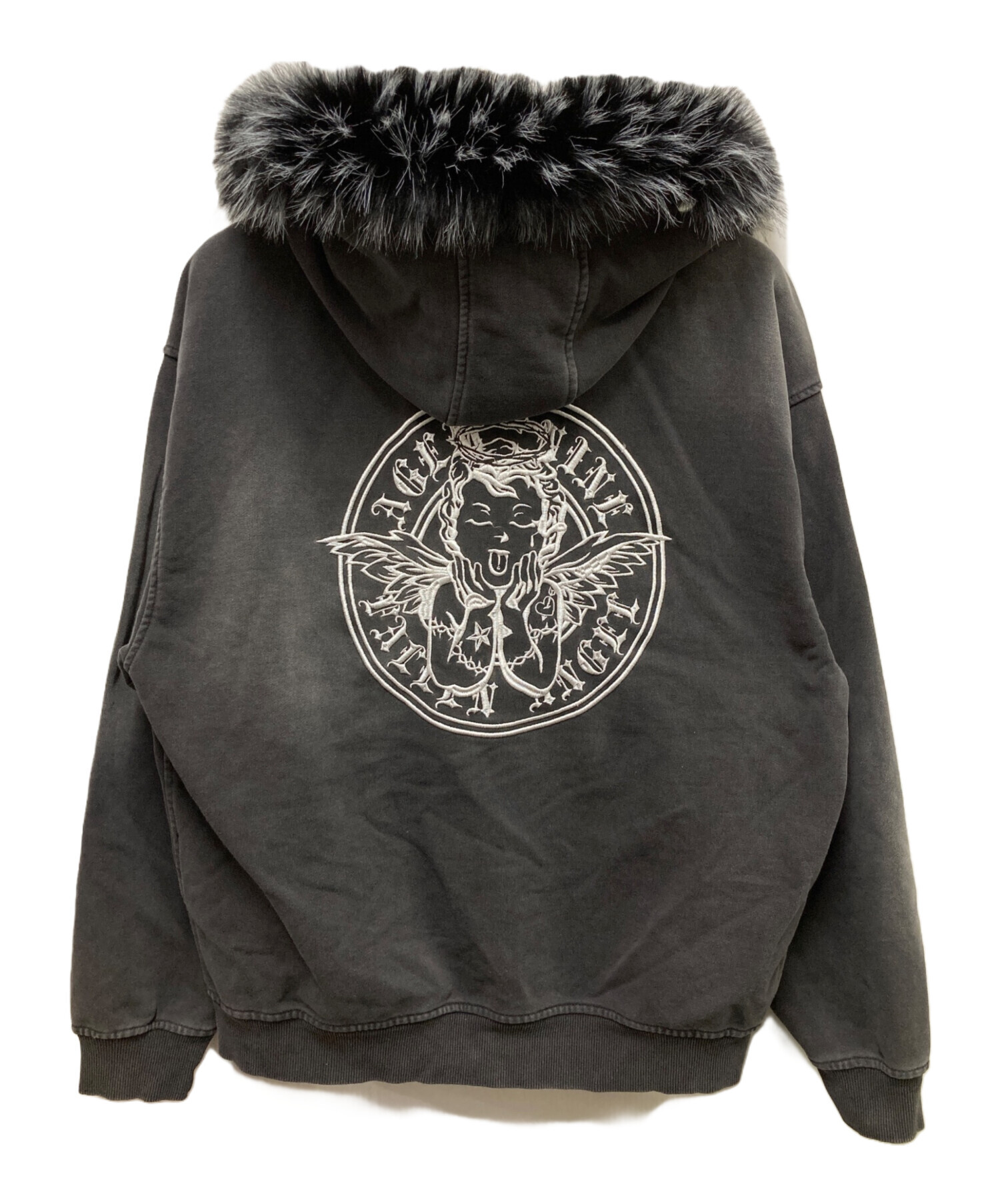 エドハーディー　ファーパーカー Ed Hardy（エド・ハーディー） フードパーカー レディース ファー エコ