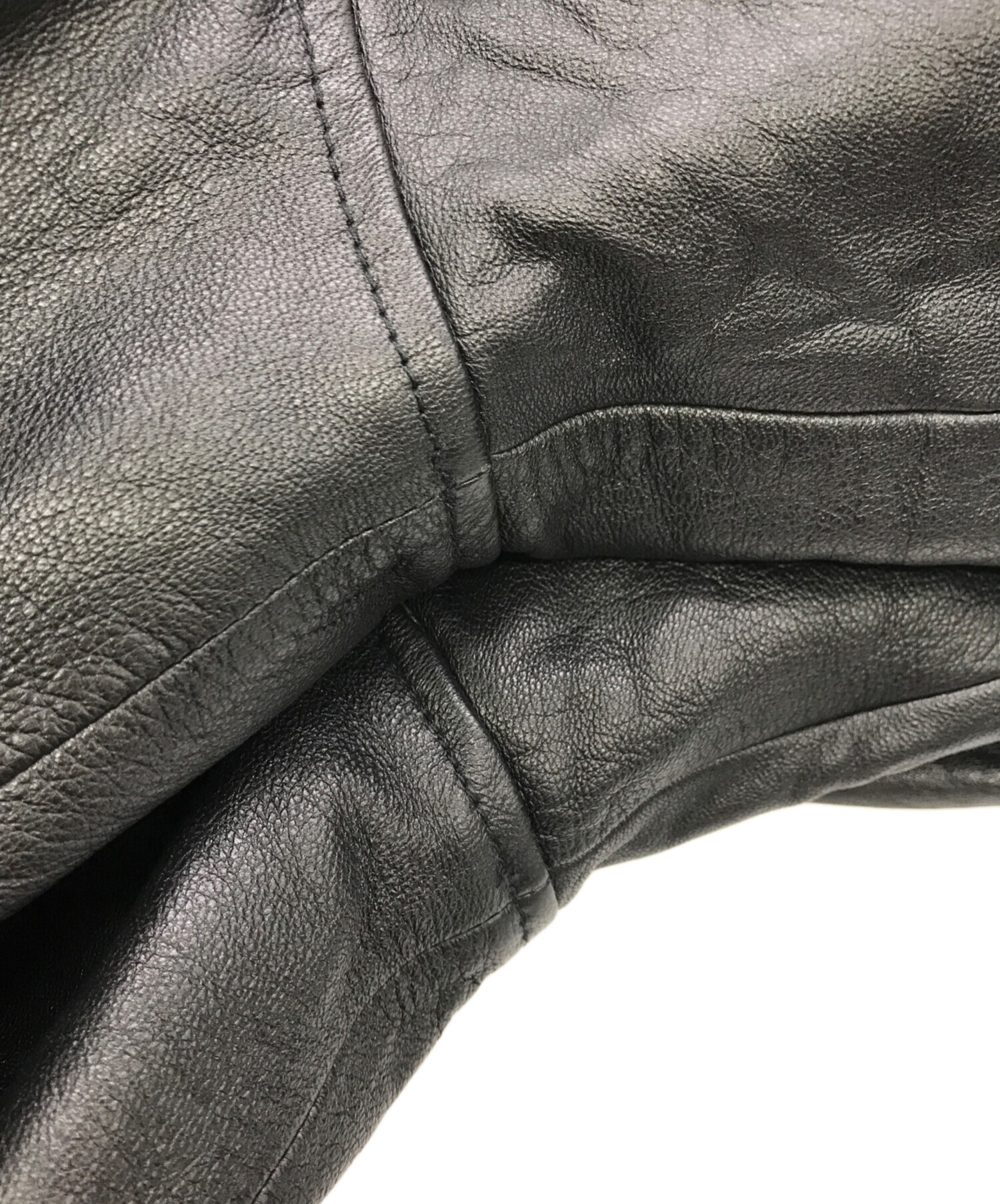 中古・古着通販】LAND'S END (ランズエンド) 90Sレザーコート ブラック