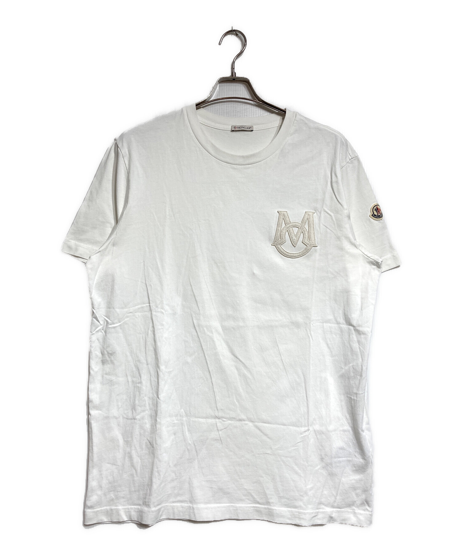 MONCLER スタッズ付きクリームTシャツ　未使用品 中古・古着通販】MONCLER (モンクレール) Logo SS T-SHIRT/ロゴSST