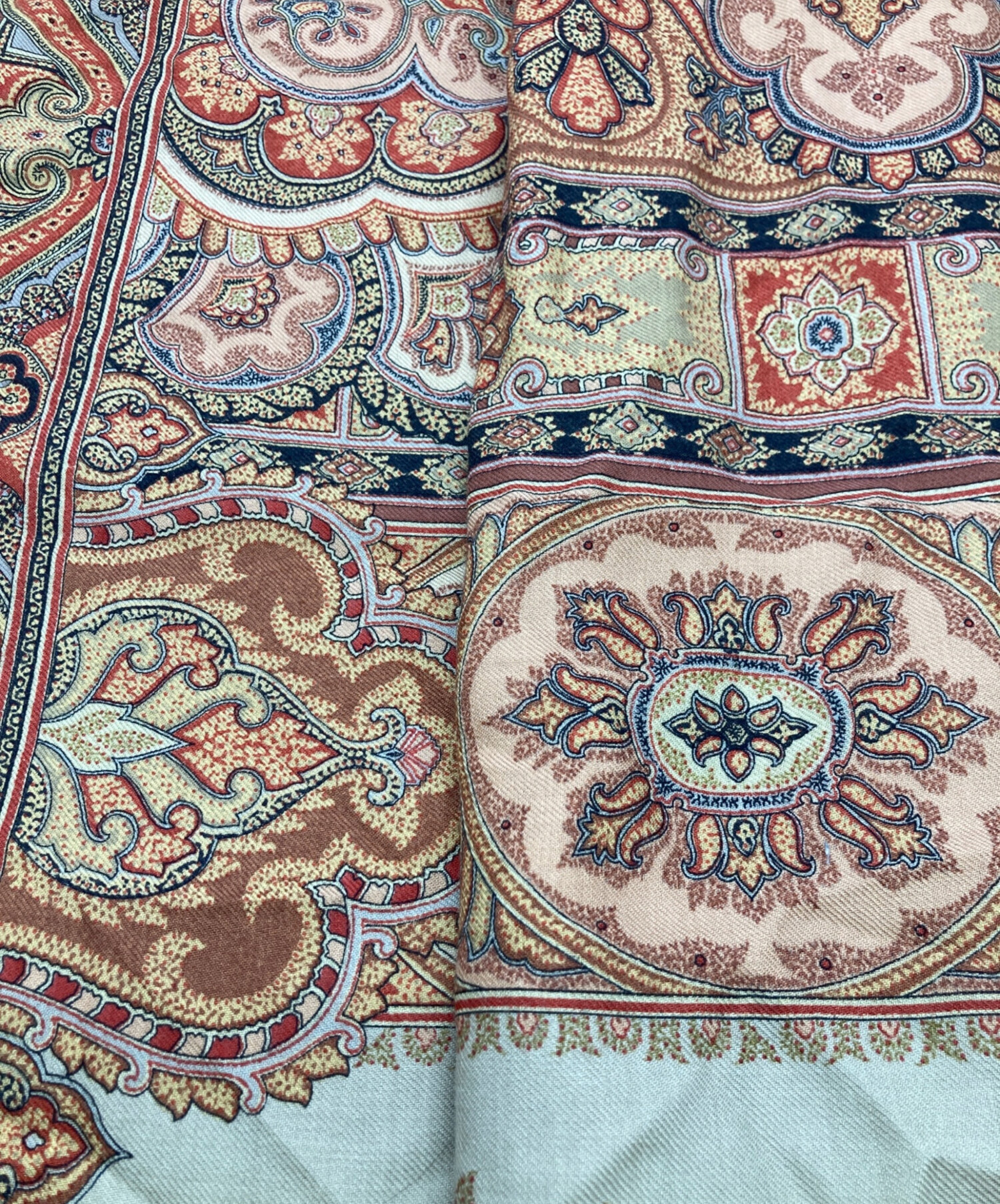 中古・古着通販】ETRO (エトロ) ペイズリー大判スカーフ ブラウン