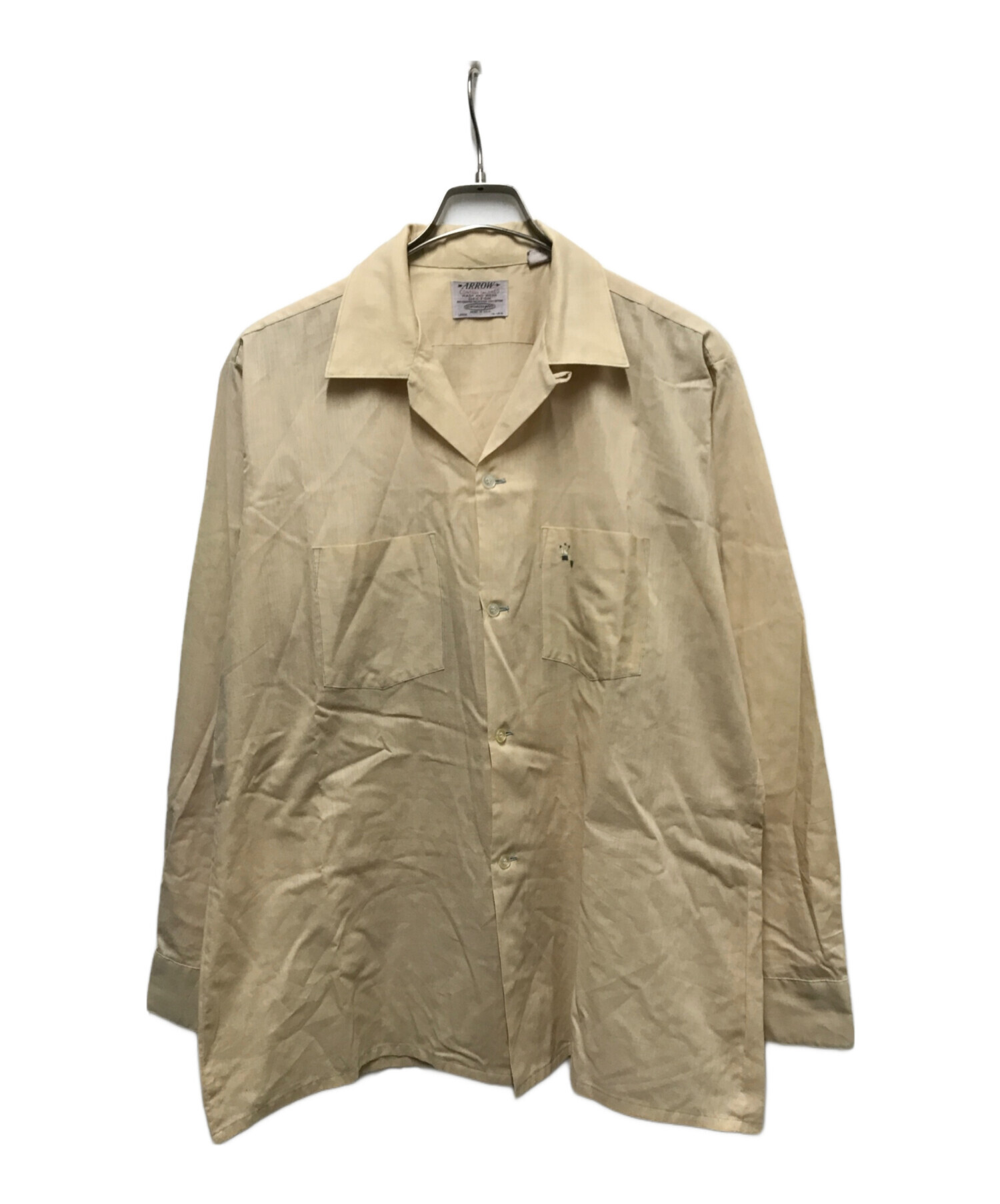 中古・古着通販】ARROW (アロー) 60sループカラーシャツ ベージュ 