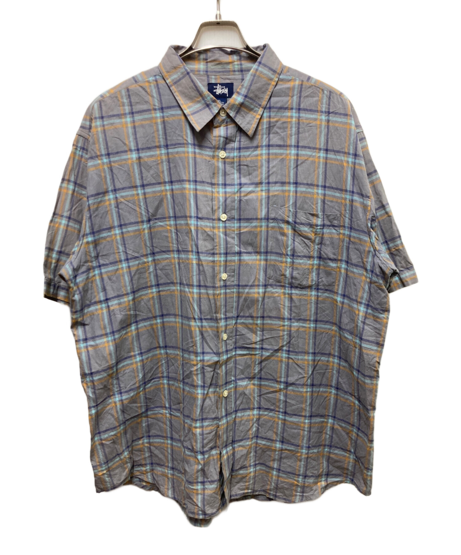 中古・古着通販】stussy (ステューシー) S/Sチェックシャツ グレー