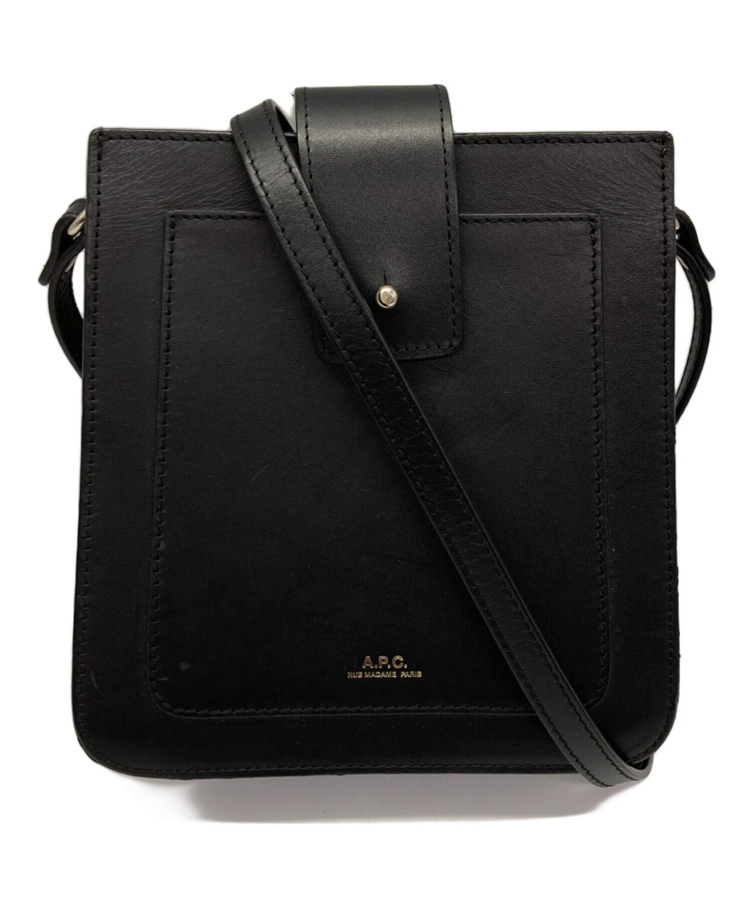 アーペーセー Albane ショルダーバッグ クラッチ カウレザー 牛革 黒 中古・古着通販】A.P.C. (アーペーセー) Albaneショルダーバッグ