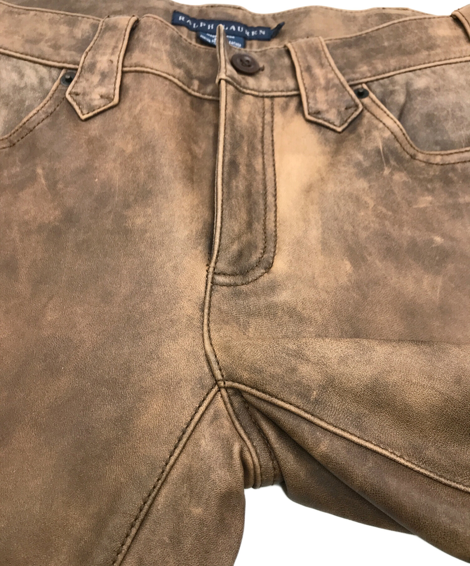 中古・古着通販】RALPH LAUREN (ラルフローレン) レザーパンツ 
