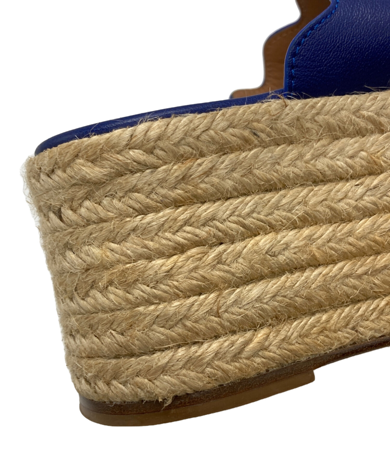 Chloé クロエ スクエア バックル ウェッジソール サンダル　ネイビー　36 中古・古着通販】Chloe (クロエ) ウェッジソールサンダル/ Wedge