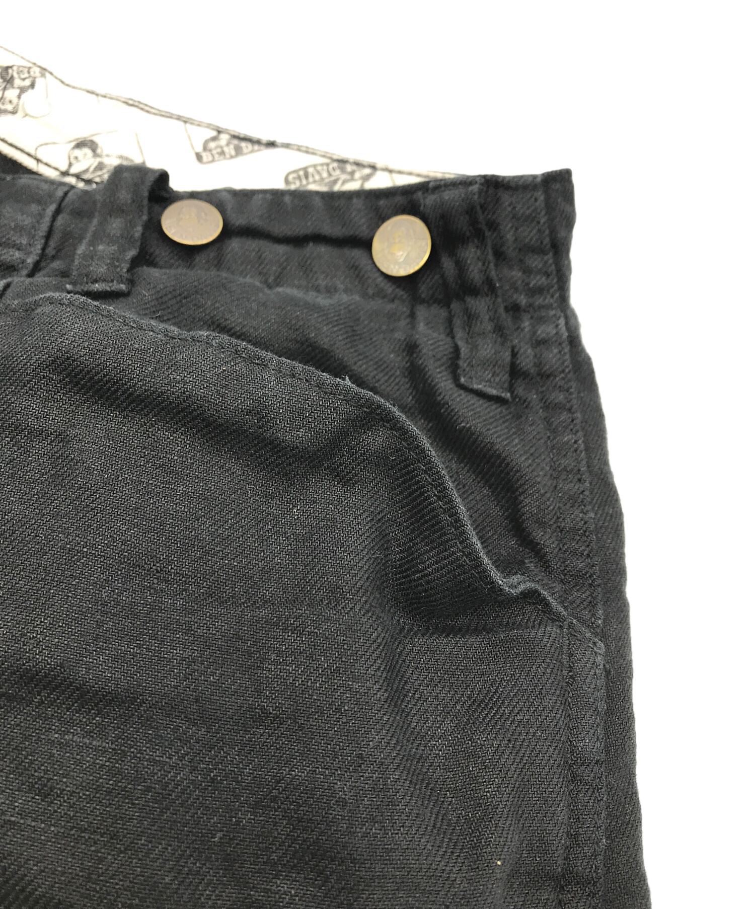 珍品 BEN DAVIS リネン　ゴリラカットW34 オリーブ 中古・古着通販】BEN DAVIS (ベンデイビス) GORILLA CUT リネンパンツ
