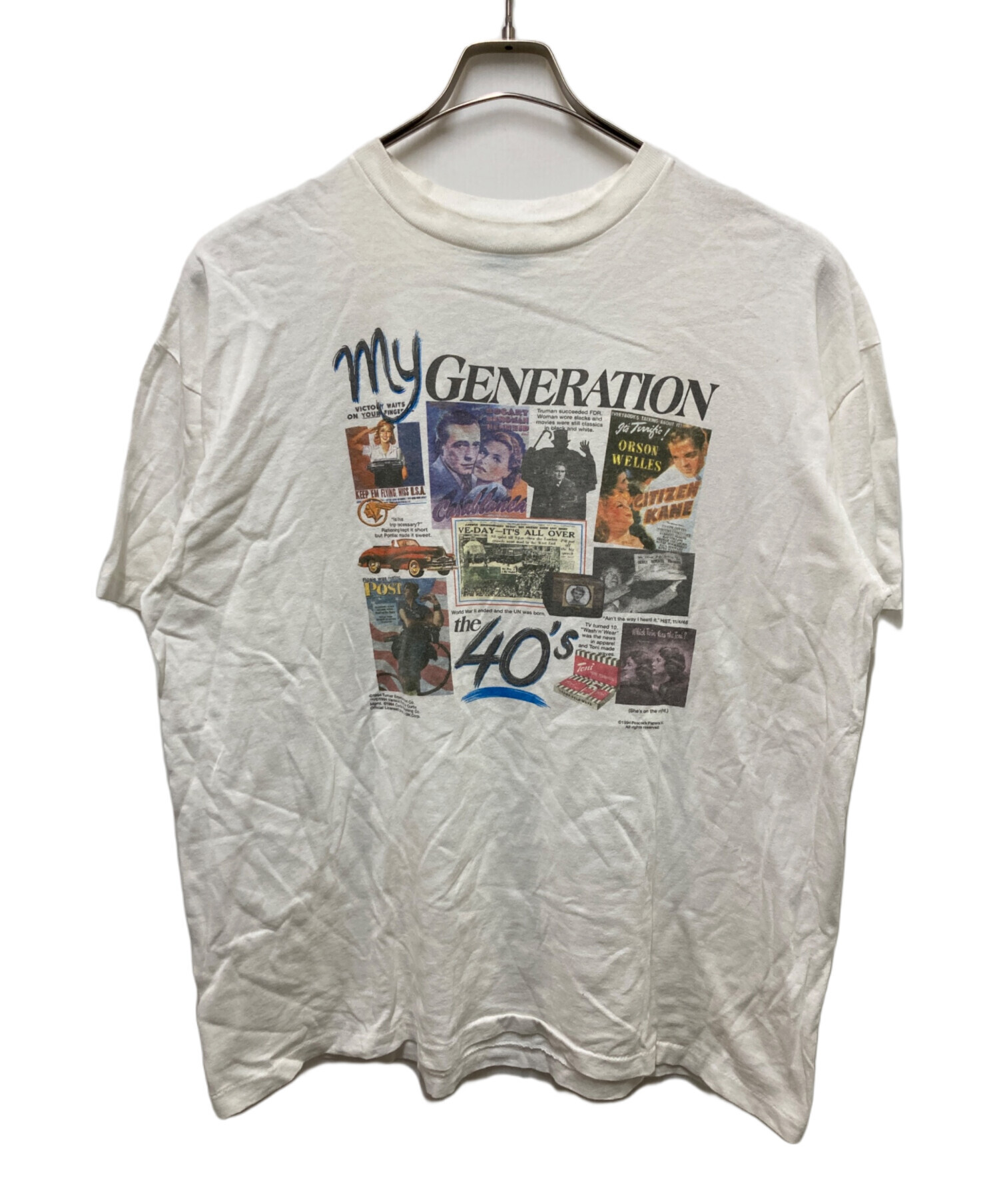 中古・古着通販】PEACOCK (ピーコック) 90s 40 YEARS AGO tee ホワイト