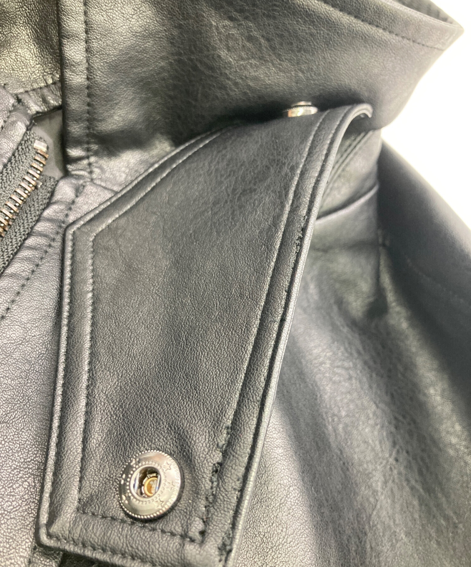 中古・古着通販】SINSS (シンス) フェイクレザージップアップブルゾン 