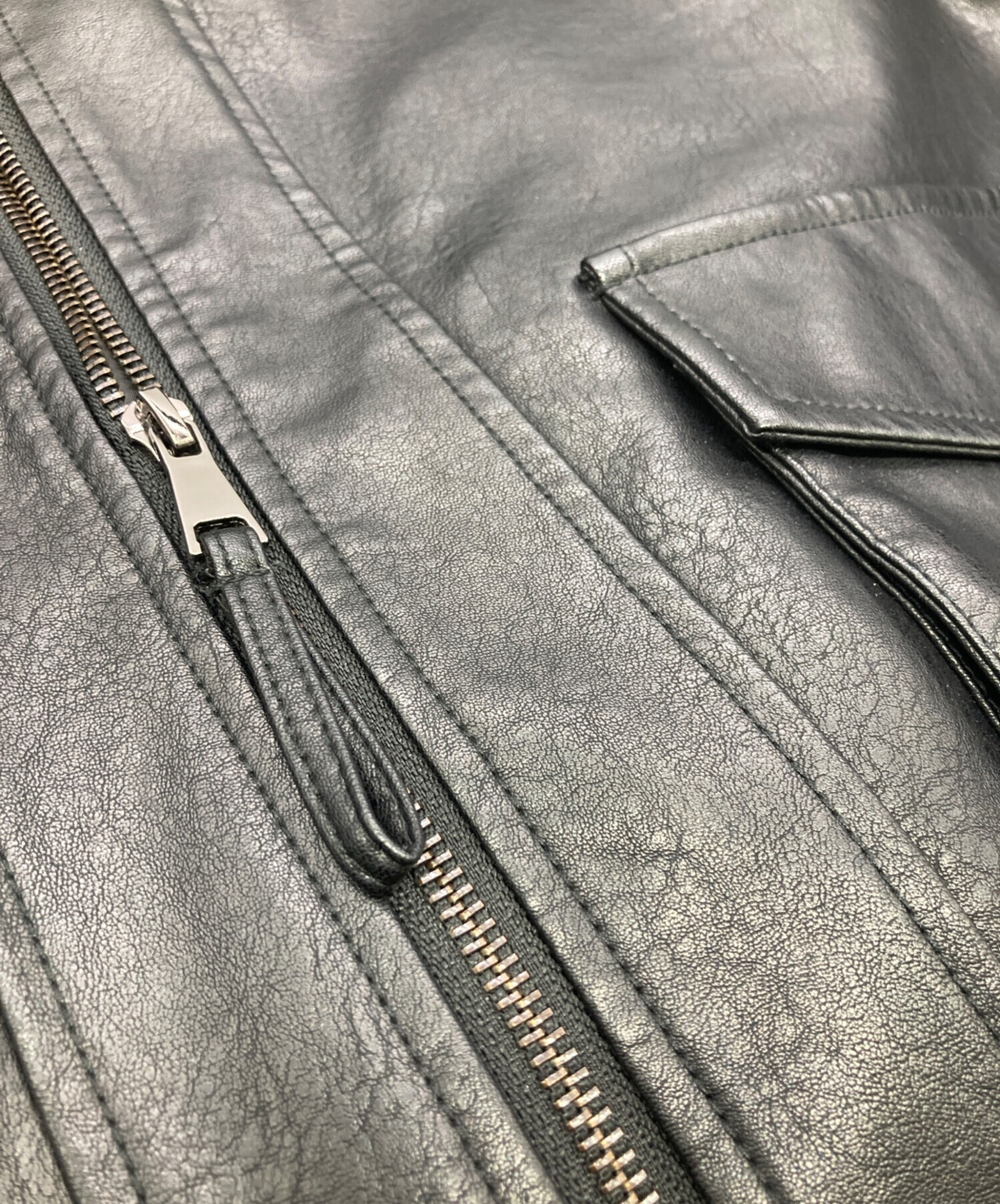 中古・古着通販】SINSS (シンス) フェイクレザージップアップブルゾン 
