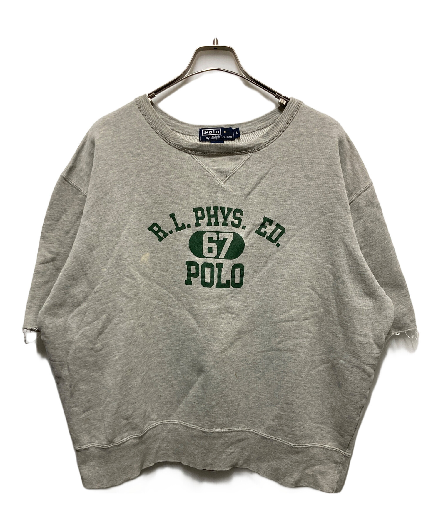 ポロ ラルフローレン 半袖 スウェット グレー ユニセックスXS 現行QRタグ 中古・古着通販】POLO RALPH LAUREN (ポロ・ラルフローレン) 半袖