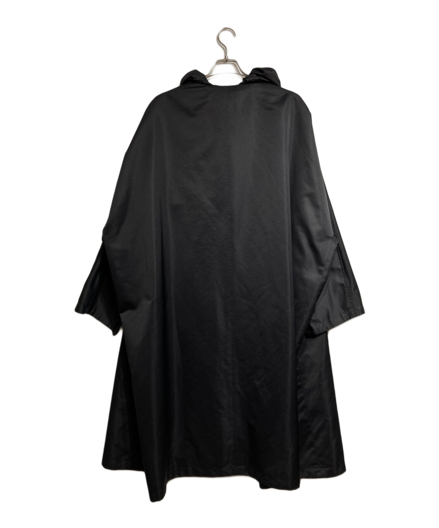 BALENCIAGA 黒 ダッフルコート サイズ46 中古・古着通販】BALENCIAGA (バレンシアガ) サテンオーバーフーデッド