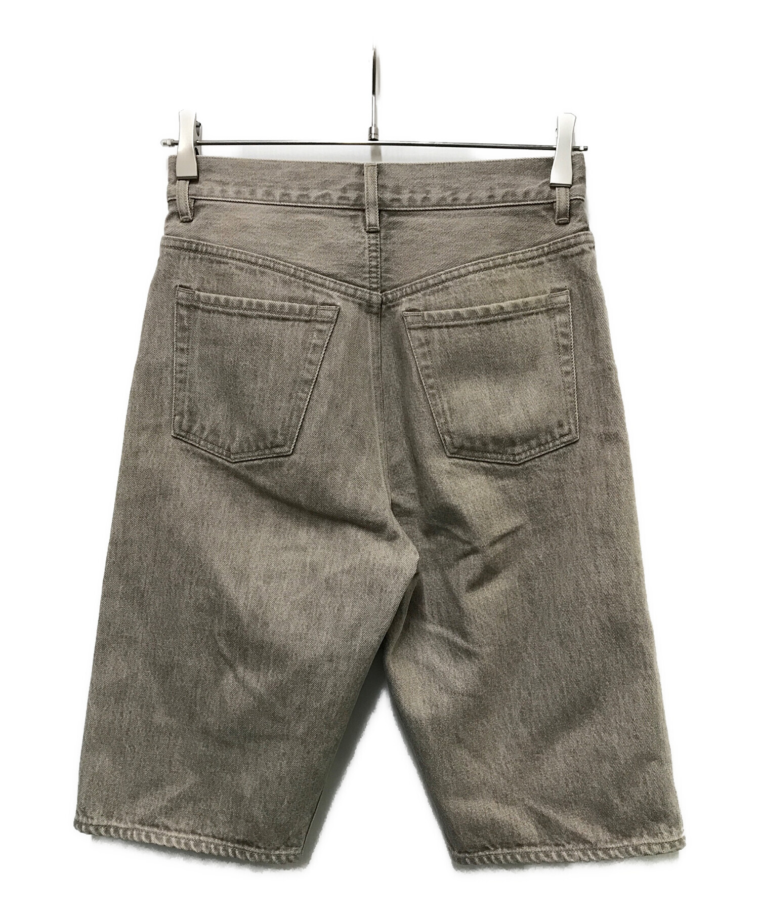 AURALEE BROWN DENIM SHORTS オーラリーデニムパンツ 中古・古着通販】AURALEE (オーラリー) HARD TWIST FADED DENIM SHORTS