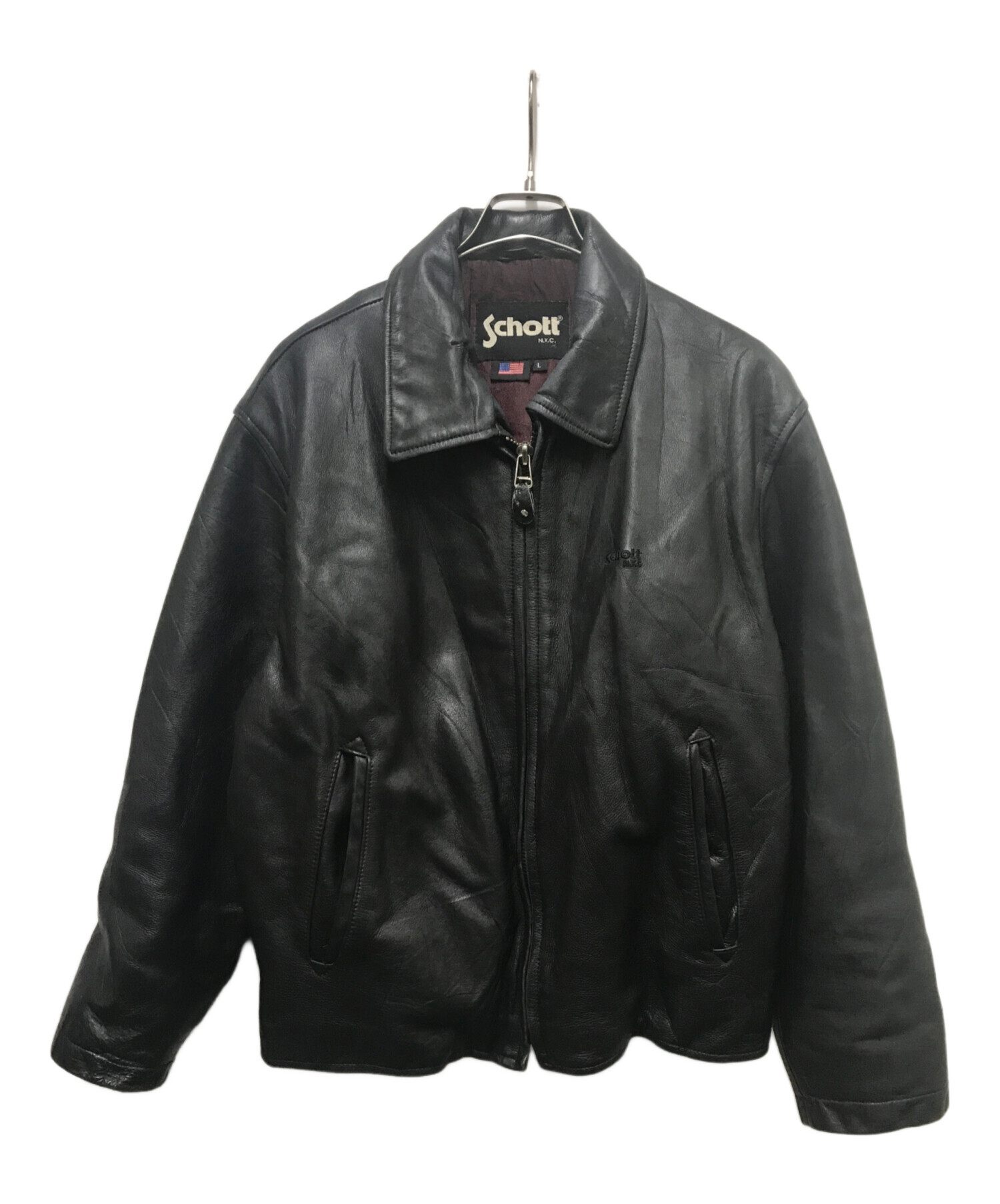 中古・古着通販】Schott (ショット) レザージャケット ブラック サイズ