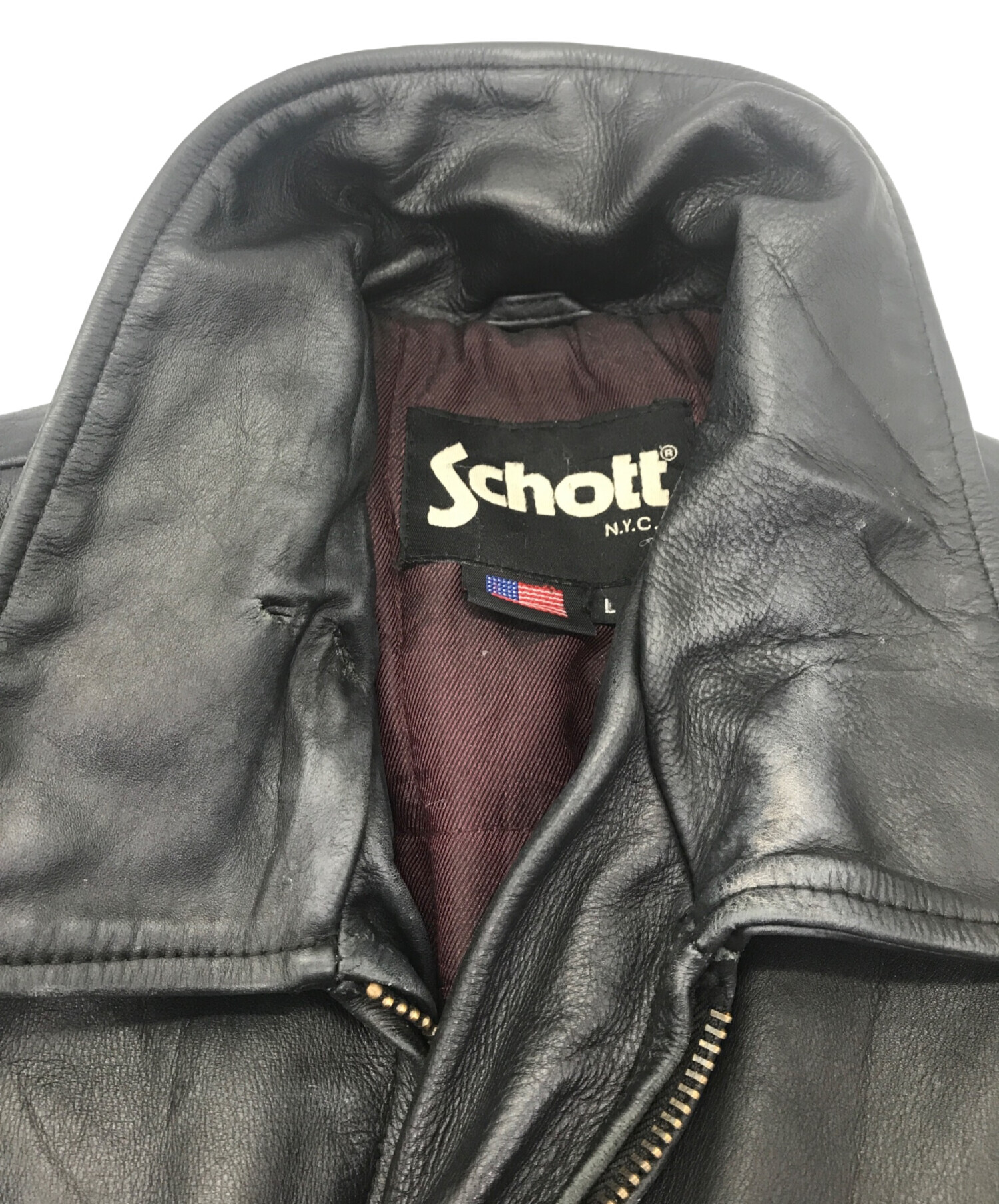 中古・古着通販】Schott (ショット) レザージャケット ブラック サイズ