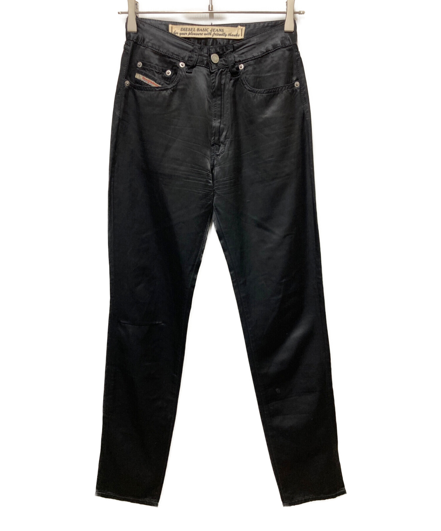 中古・古着通販】DIESEL (ディーゼル) サテンスキニーパンツ ブラック 