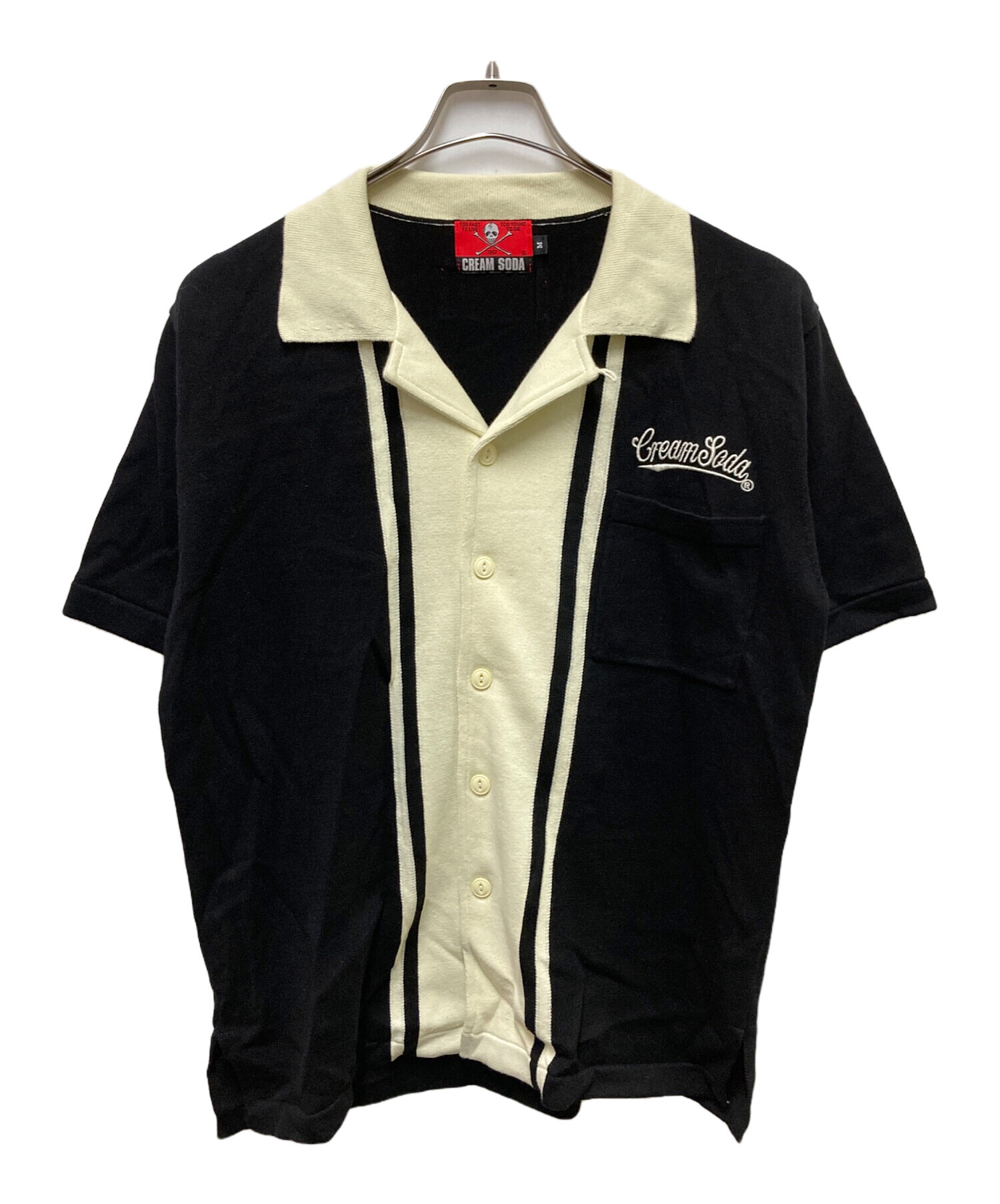 中古・古着通販】CREAM SODA (クリームソーダ) ニットシャツ ブラック 