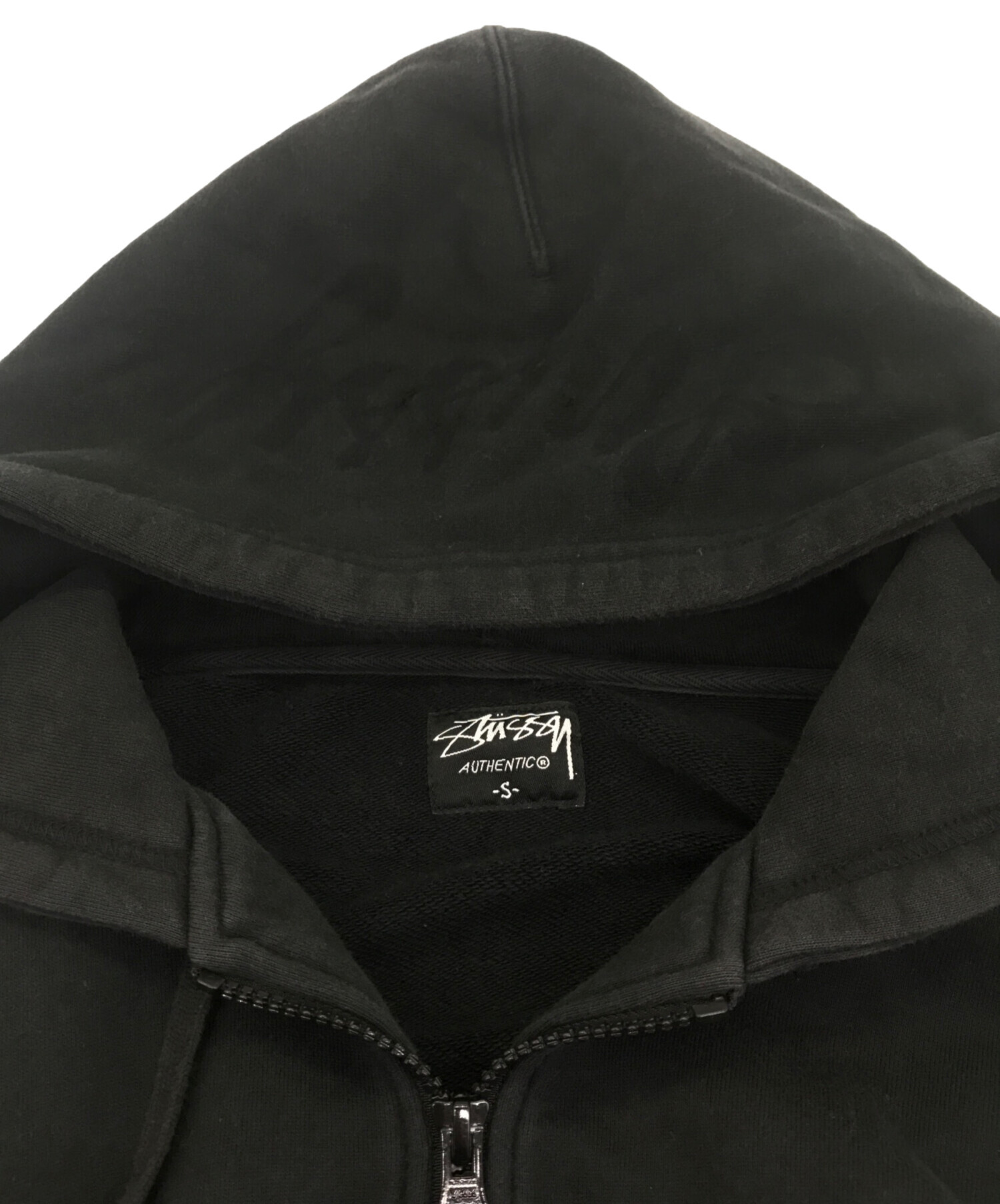 中古・古着通販】stussy (ステューシー) ロゴ刺繍ジップパーカー