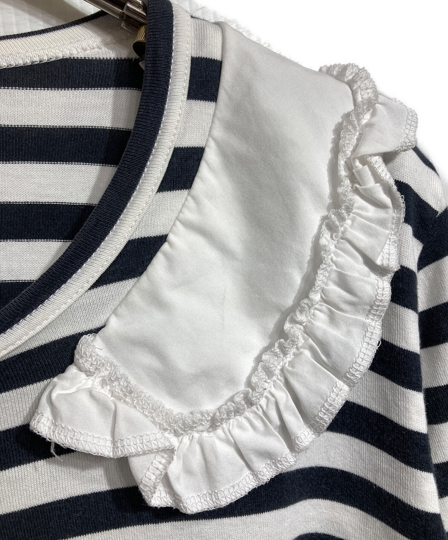 コムデギャルソン　ボーダーデザインカットソー　フリル 中古・古着通販】COMME des GARCONS (コムデギャルソン) フリル